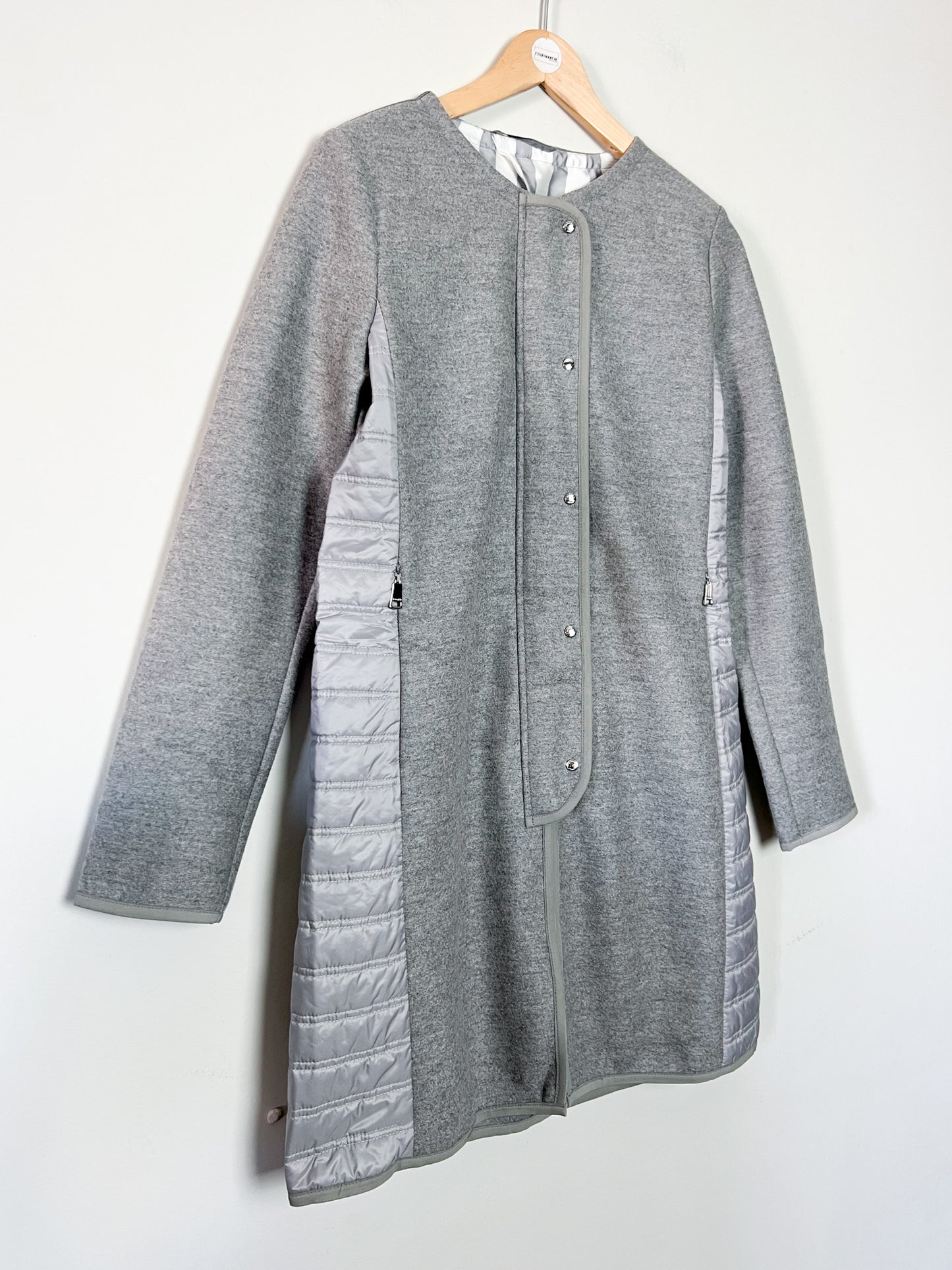 Manteau Luxe Bogner Bi-Matière - Laine Vierge & Polyamide Matelassé Gris - T. 36