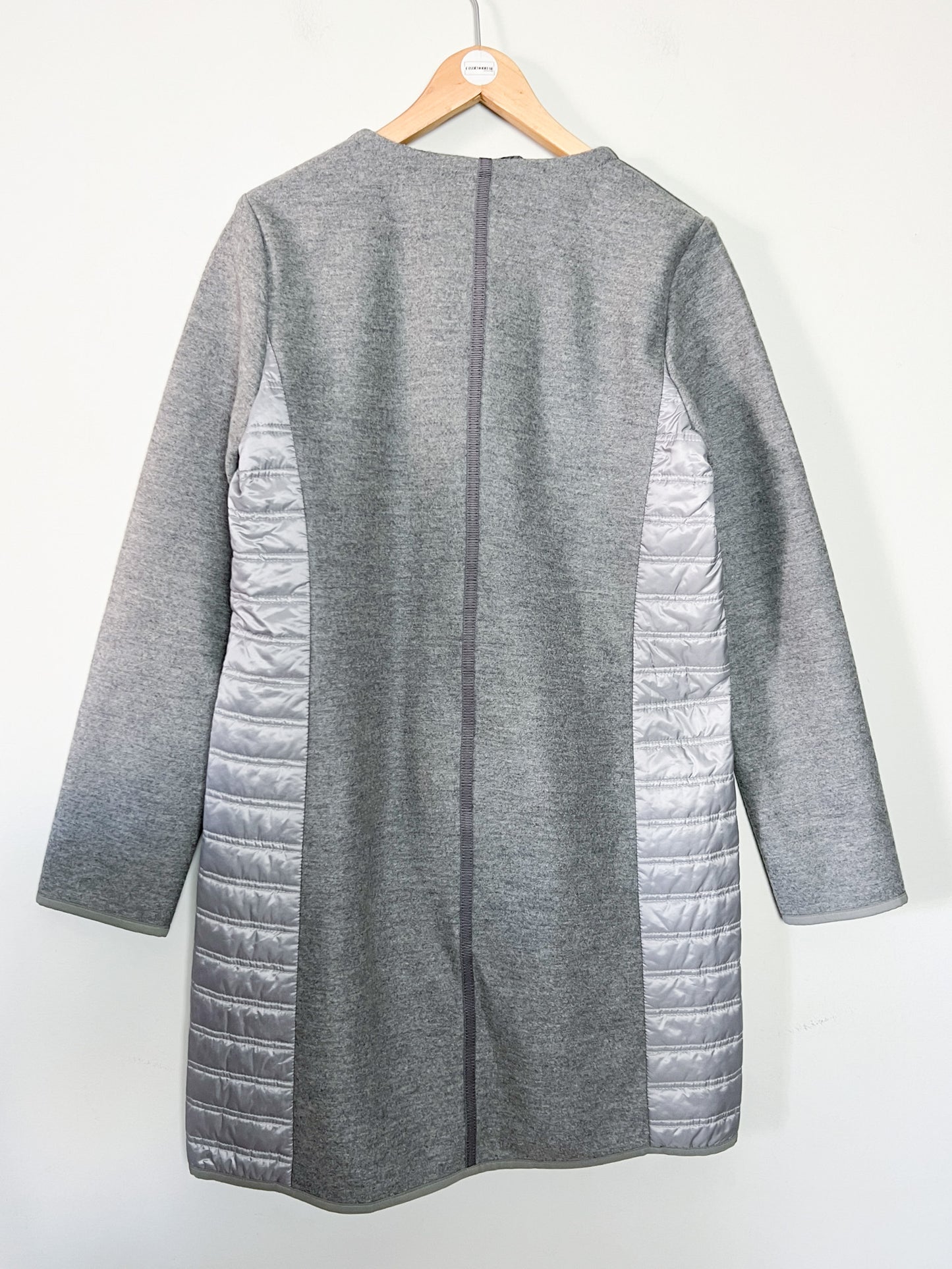 Manteau Luxe Bogner Bi-Matière - Laine Vierge & Polyamide Matelassé Gris - T. 36