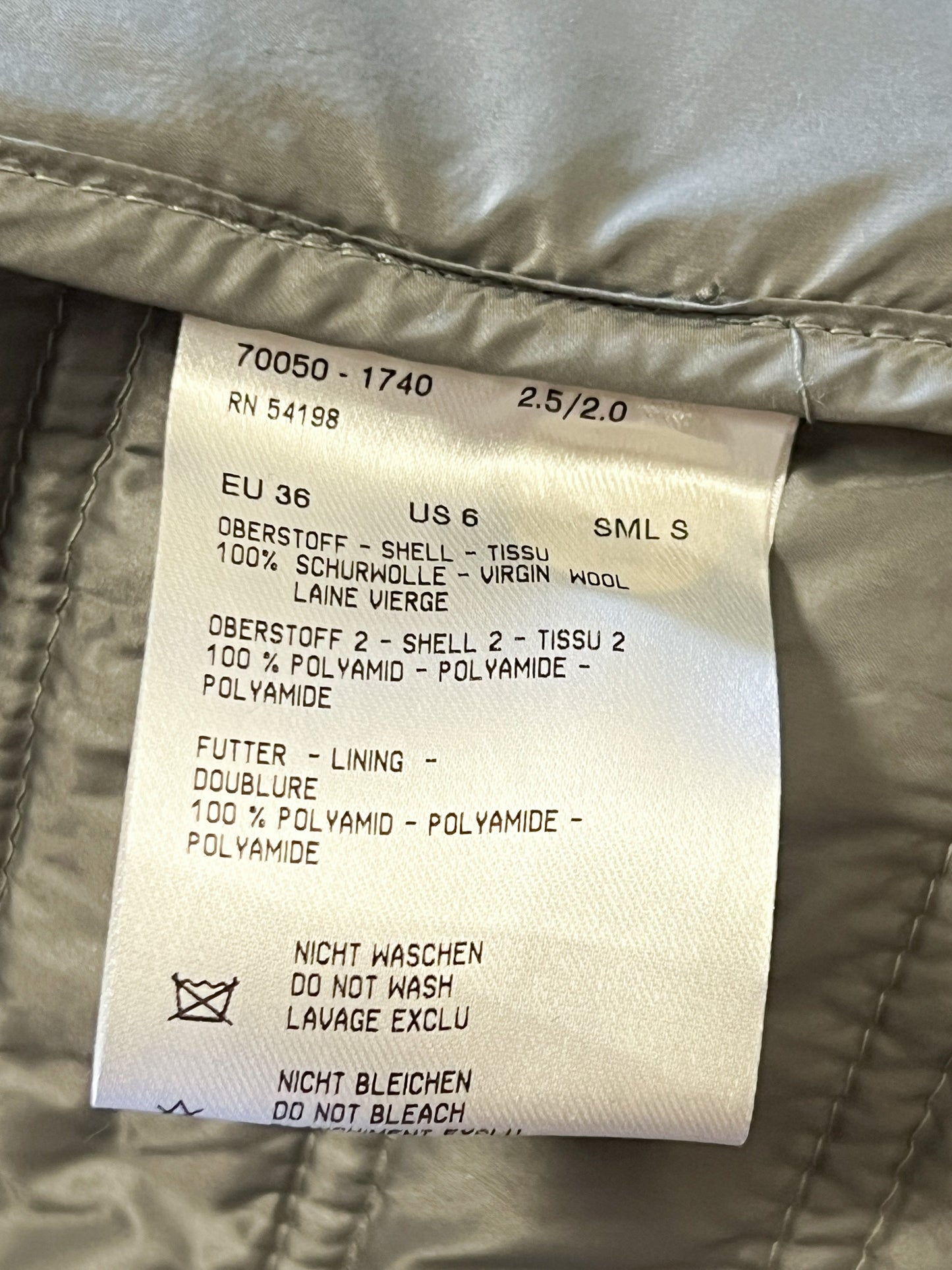 Manteau Luxe Bogner Bi-Matière - Laine Vierge & Polyamide Matelassé Gris - T. 36