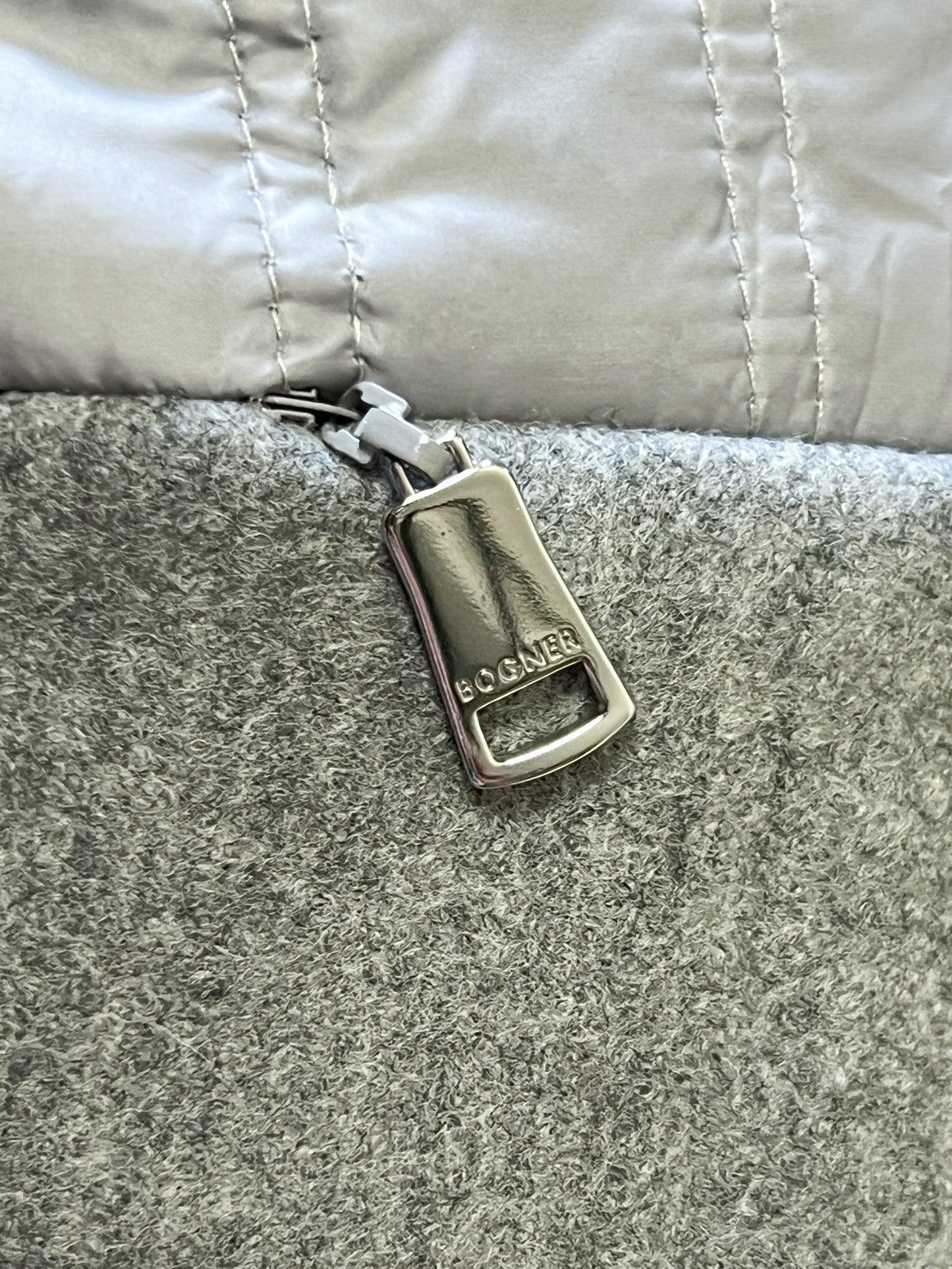 Manteau Luxe Bogner Bi-Matière - Laine Vierge & Polyamide Matelassé Gris - T. 36