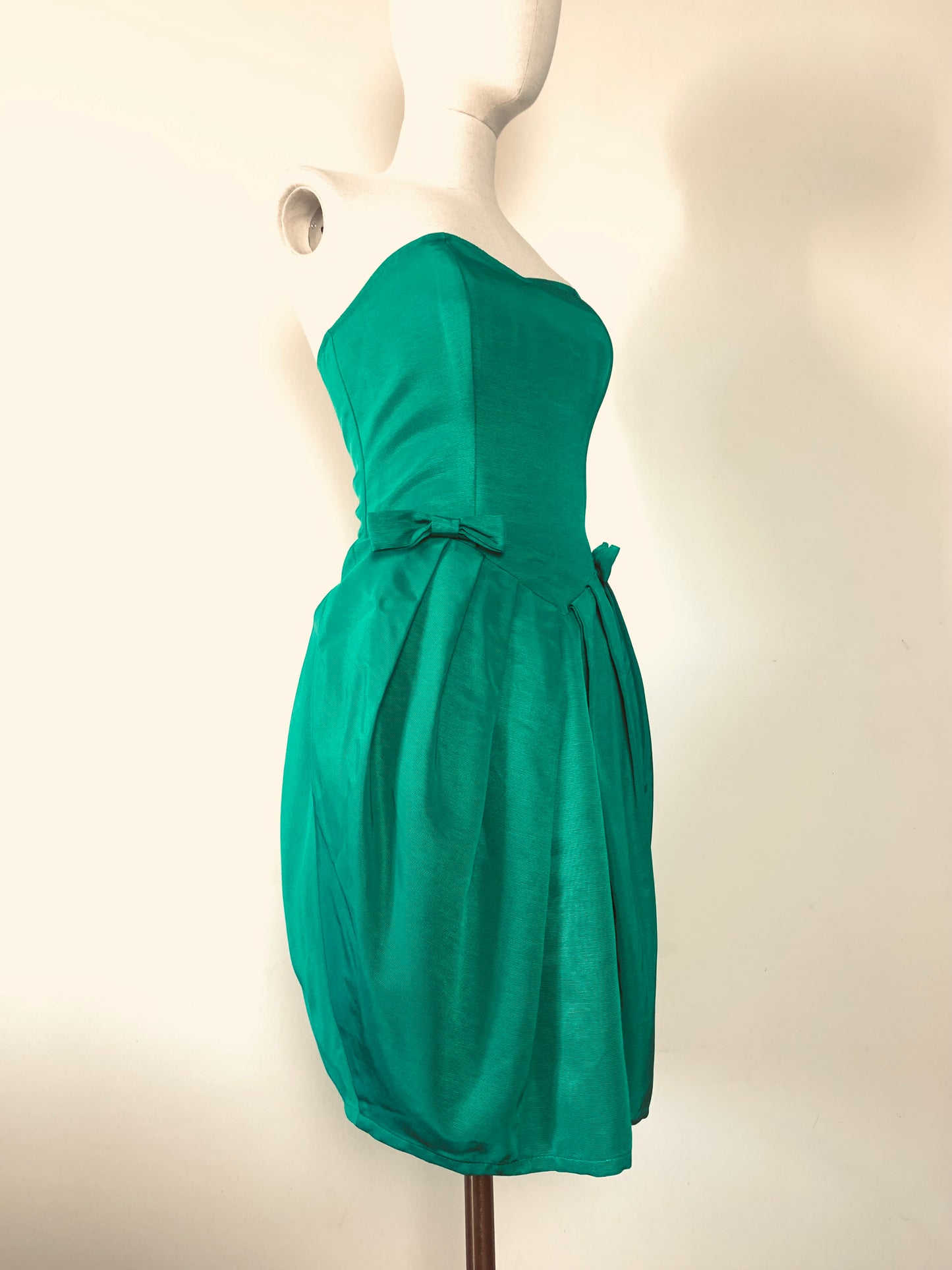 Robe bustier verte vintage Tapioka