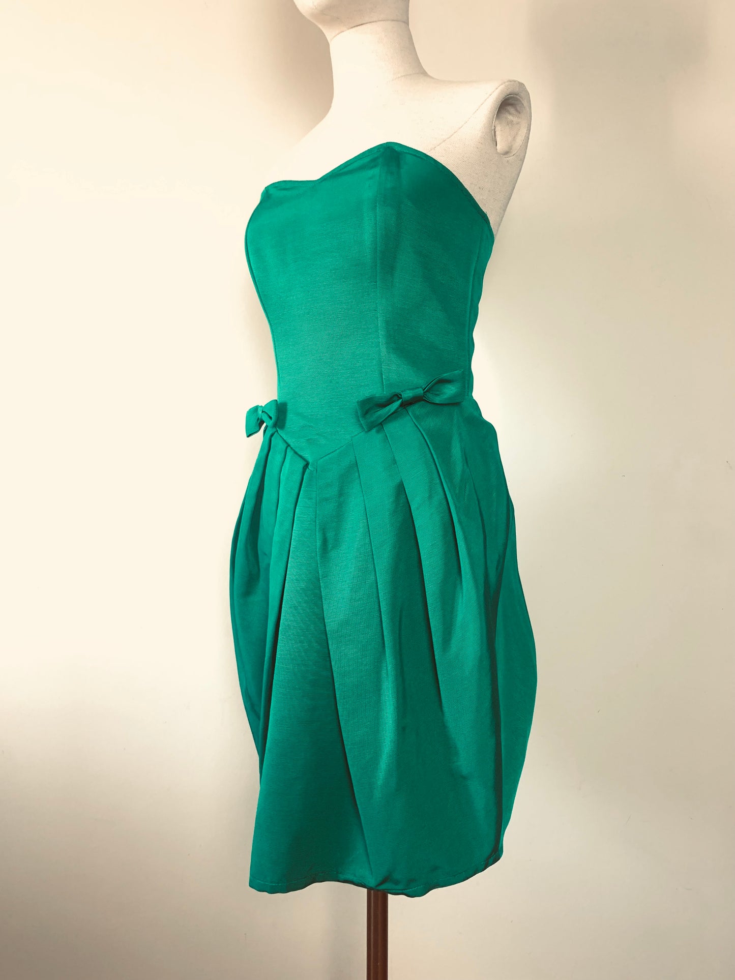 Robe bustier verte vintage Tapioka