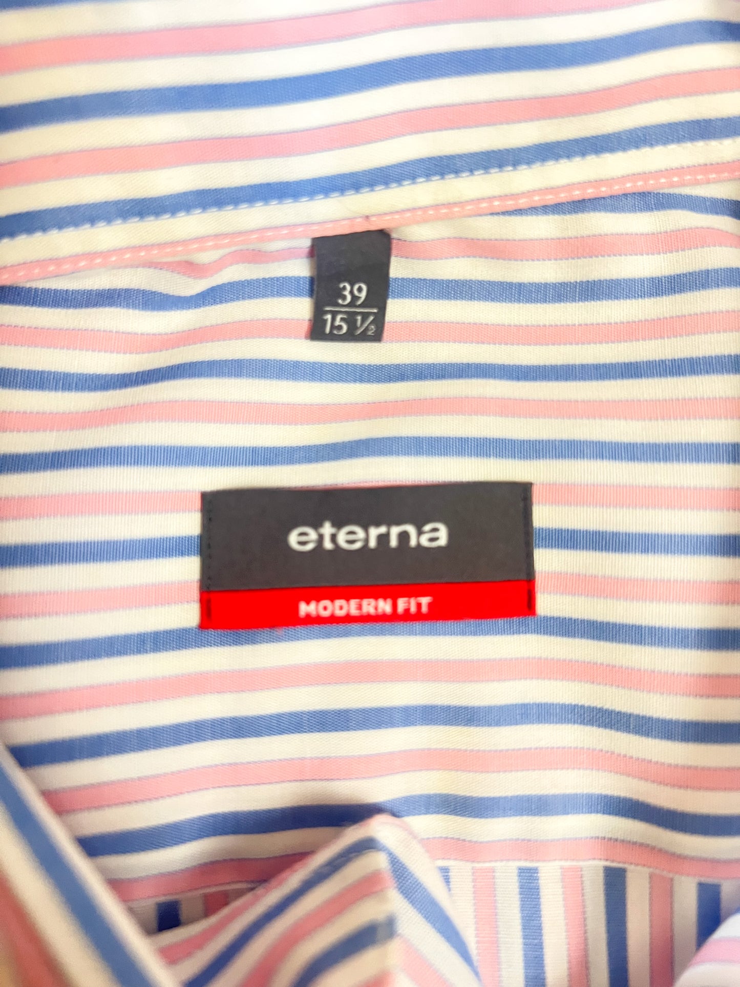 Chemise - Rayures Pastel - Mixte & Repassage Facile Eterna "Swiss Cotton"- TM