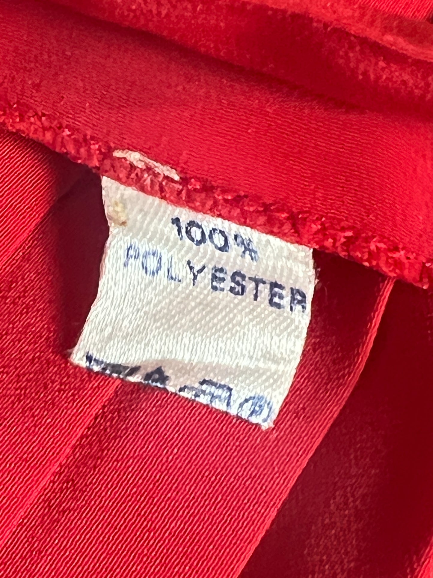 Jupe Vintage Plissée Rouge Boutonnée Devant - 100% Polyester - Made in France - Années 70/80 - T. 36 FR (S)
