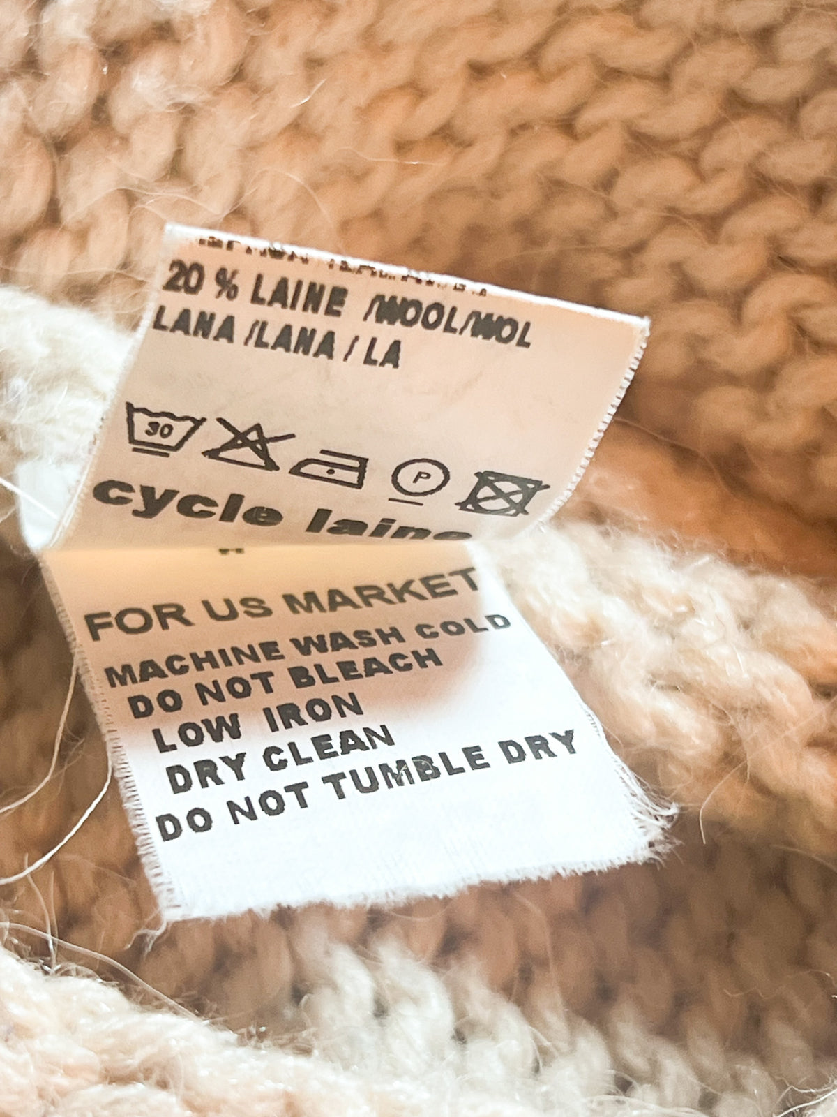 Pull maille mélange Alpaga et Laine beige nude Vanessa Bruno —Taille 36