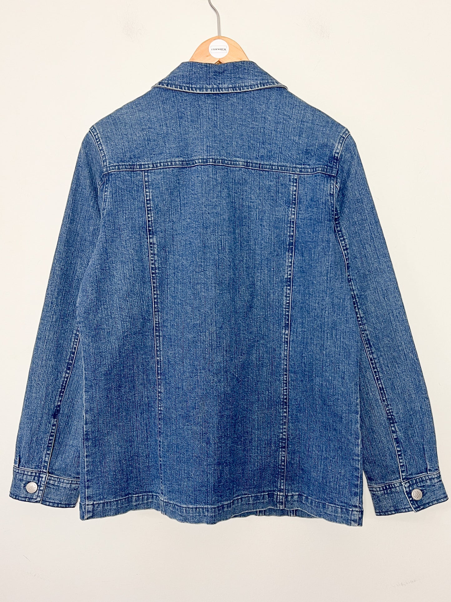 Veste-Chemise en Jean Vintage Damart - Coton Stretch & Coupe Longue Évasée - Taille 40 FR (L)