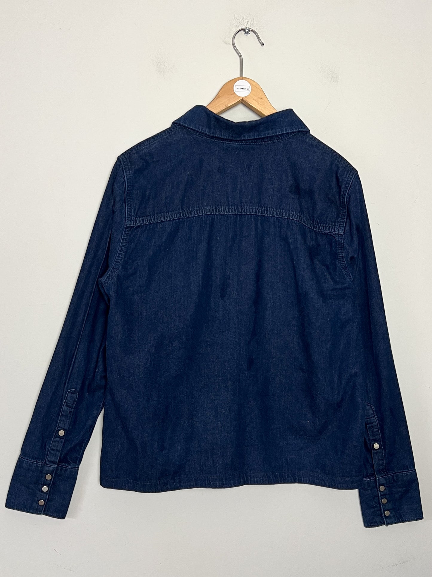 Chemise Denim Zara Col Cravate Indigo - Boutons Pression Métalliques - T. 40 FR (L)