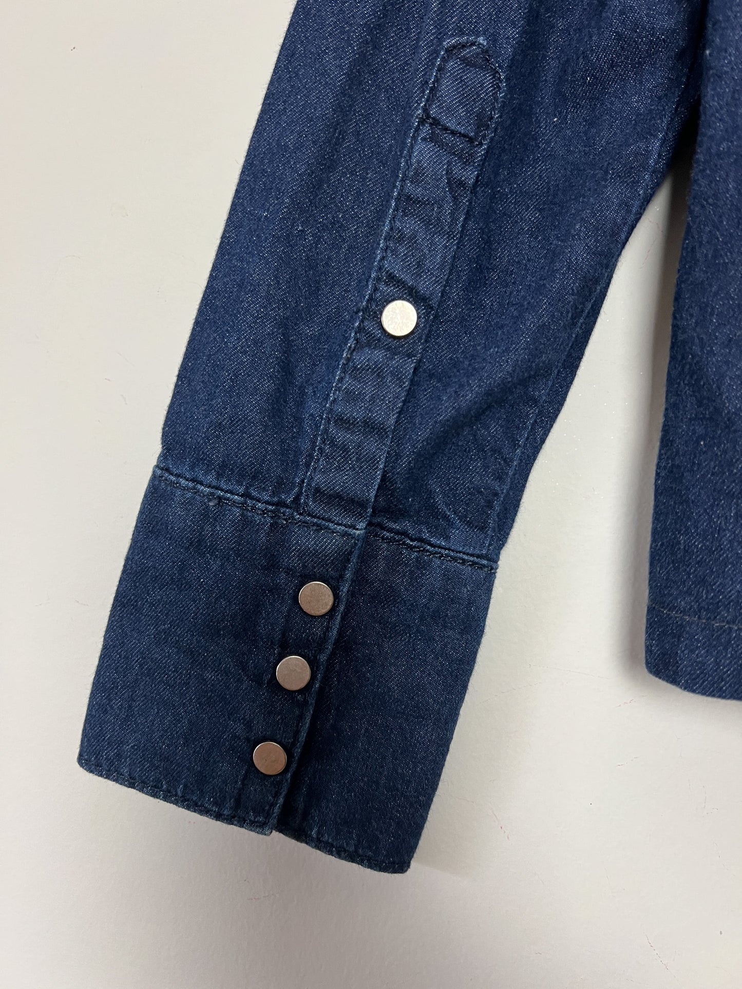 Chemise Denim Zara Col Cravate Indigo - Boutons Pression Métalliques - T. 40 FR (L)