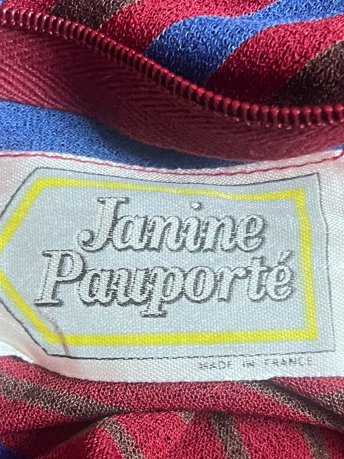 Robe transparente voile vintage 70s imprimé géométrique — Col à pans nouables Taille Unique (38 au 44)