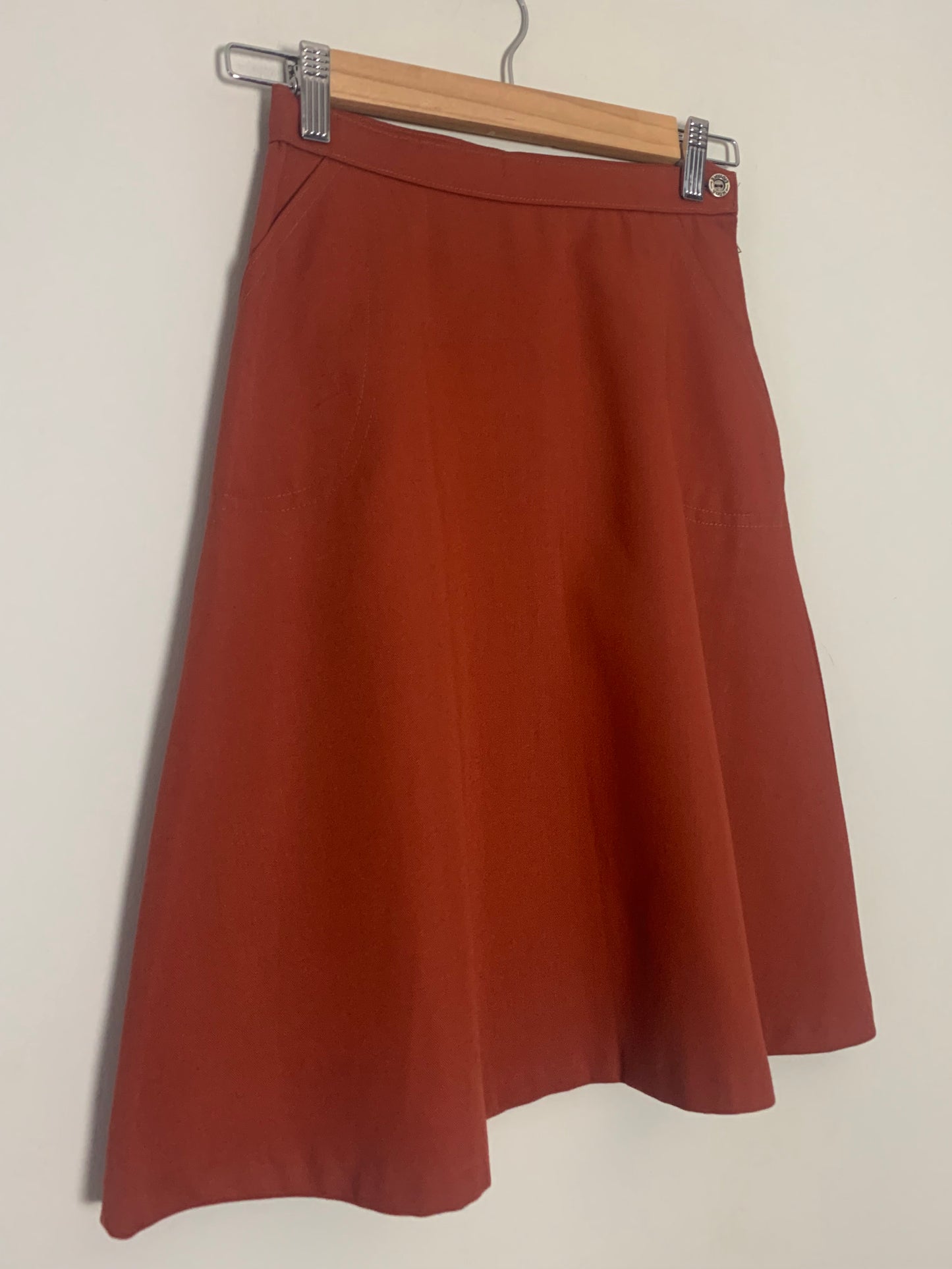 Jupe trapèze marron brique vintage