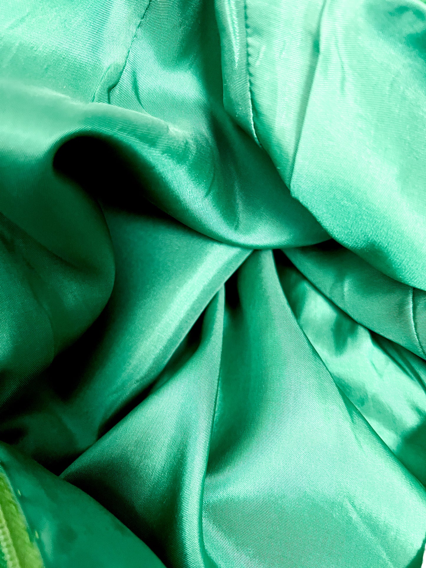 Robe Vintage Années 70 - Laine Vert Prairie - Col Pelle à Tarte & Ceinture - Taille 40 FR