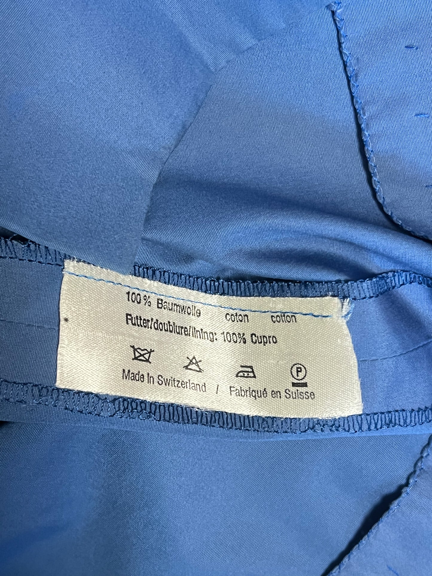 Robe Coupe Crayon Bleue - Style Rétro 50s - Made in Switzerland - Akris - Luxe - T. 38