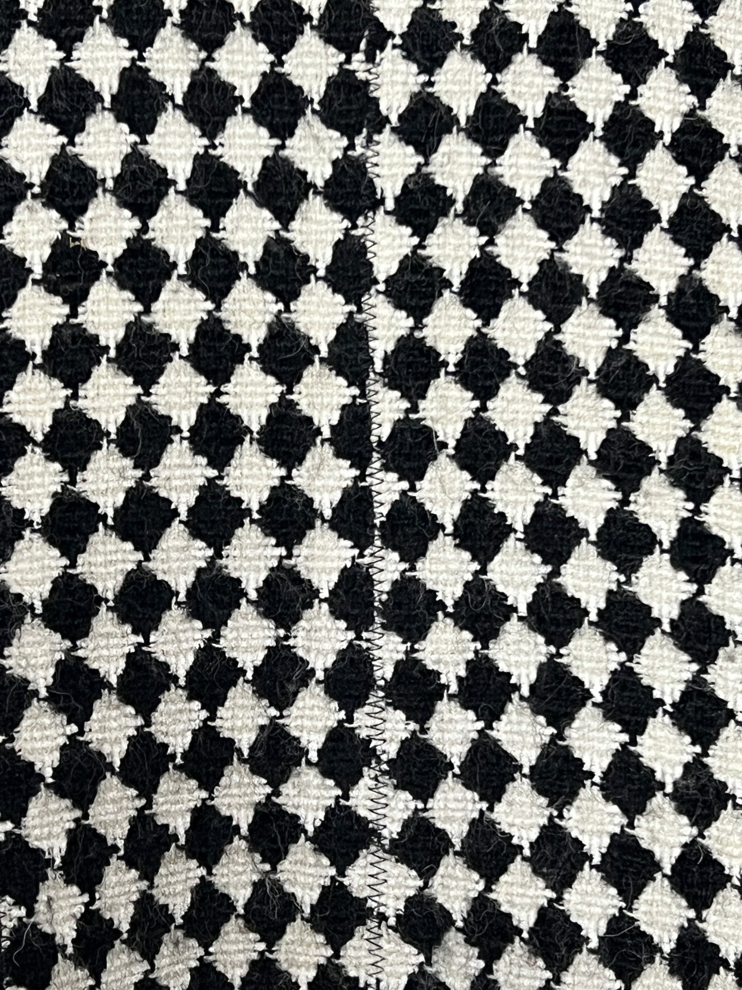 Blazer Créateur Irène Van Ryb - Laine/Viscose - Motif Losange Noir & Blanc - Made in France - T. 38 FR