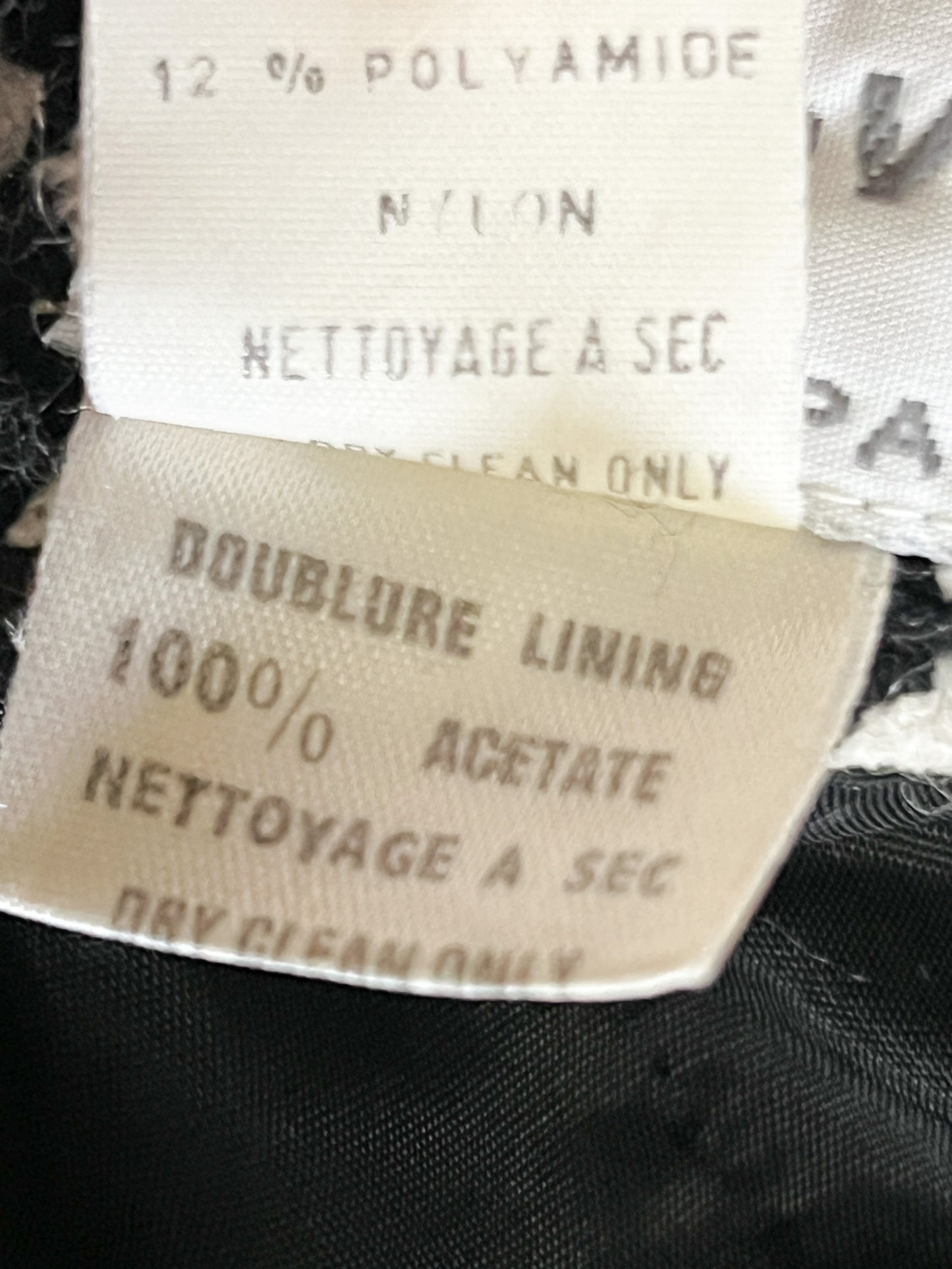 Blazer Créateur Irène Van Ryb - Laine/Viscose - Motif Losange Noir & Blanc - Made in France - T. 38 FR
