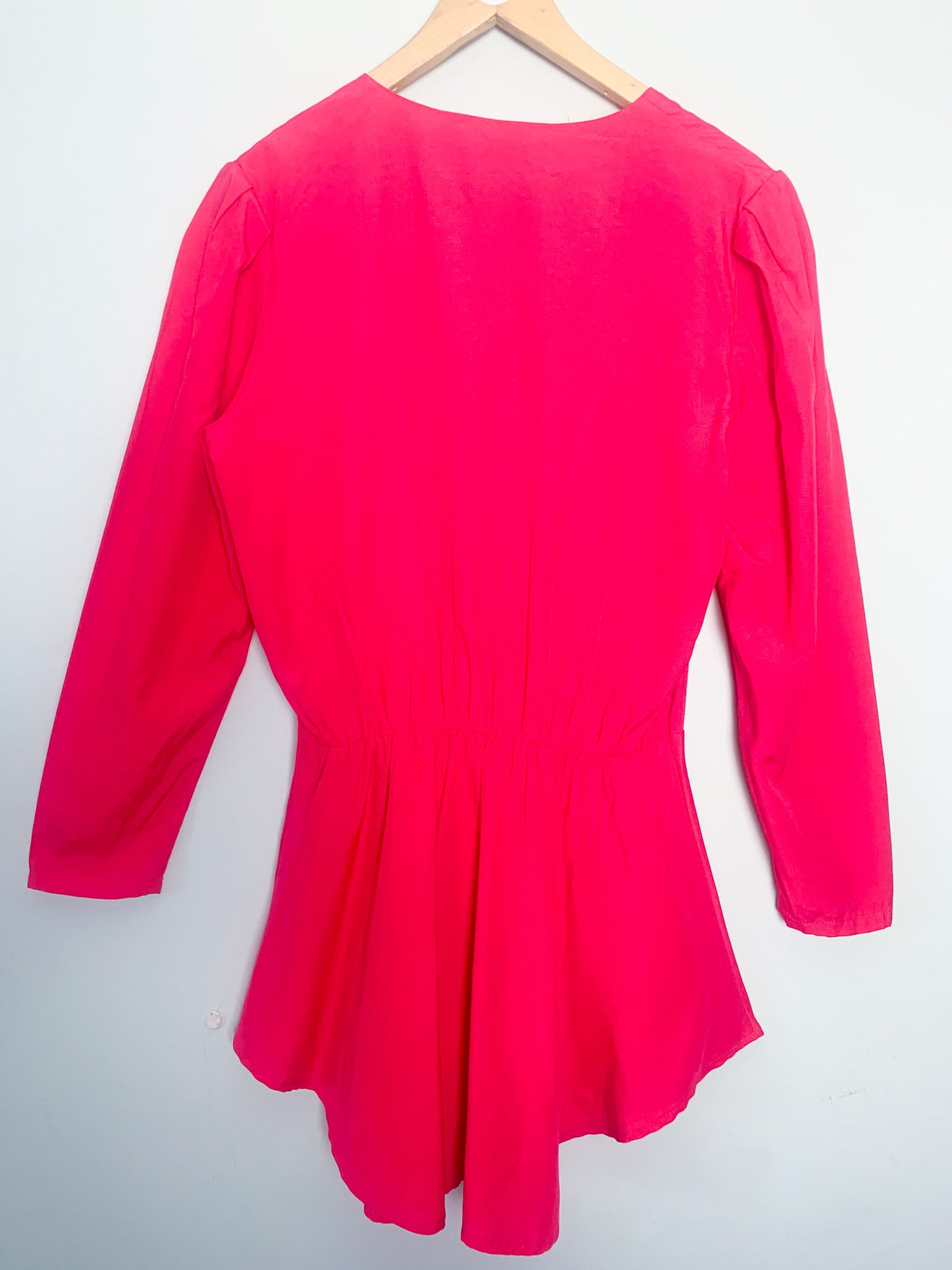 Chemisier tunique péplum basques rose fuchsia vintage