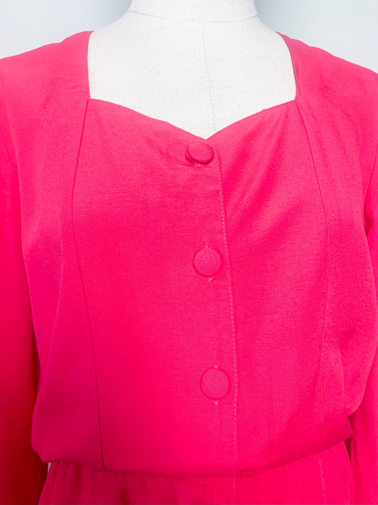 Chemisier tunique péplum basques rose fuchsia vintage