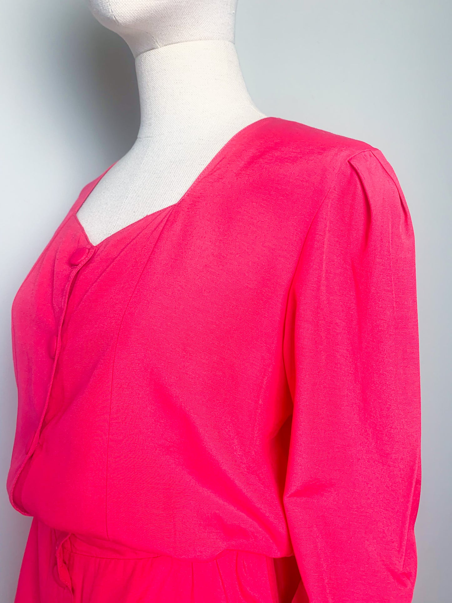 Chemisier tunique péplum basques rose fuchsia vintage