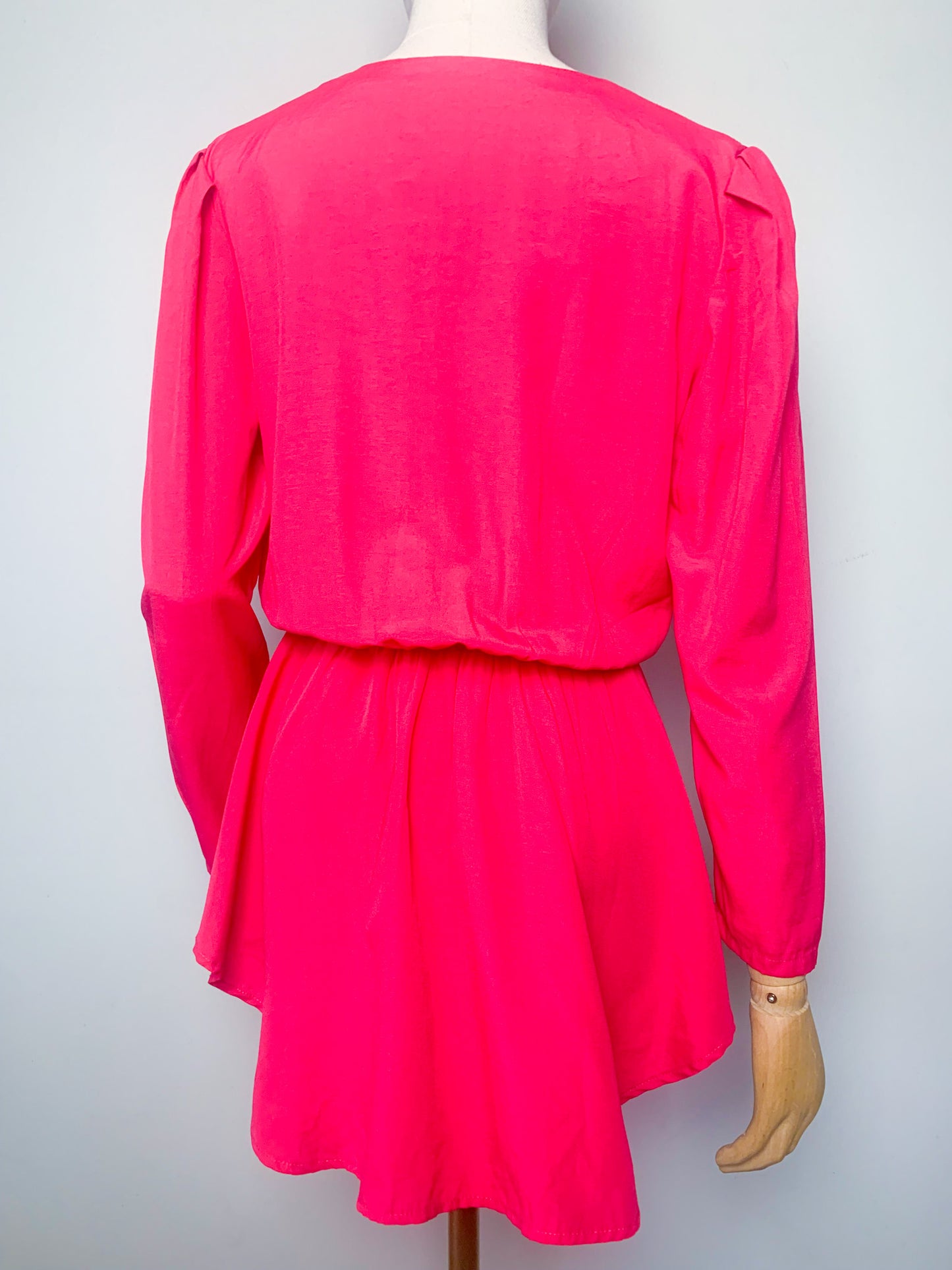 Chemisier tunique péplum basques rose fuchsia vintage