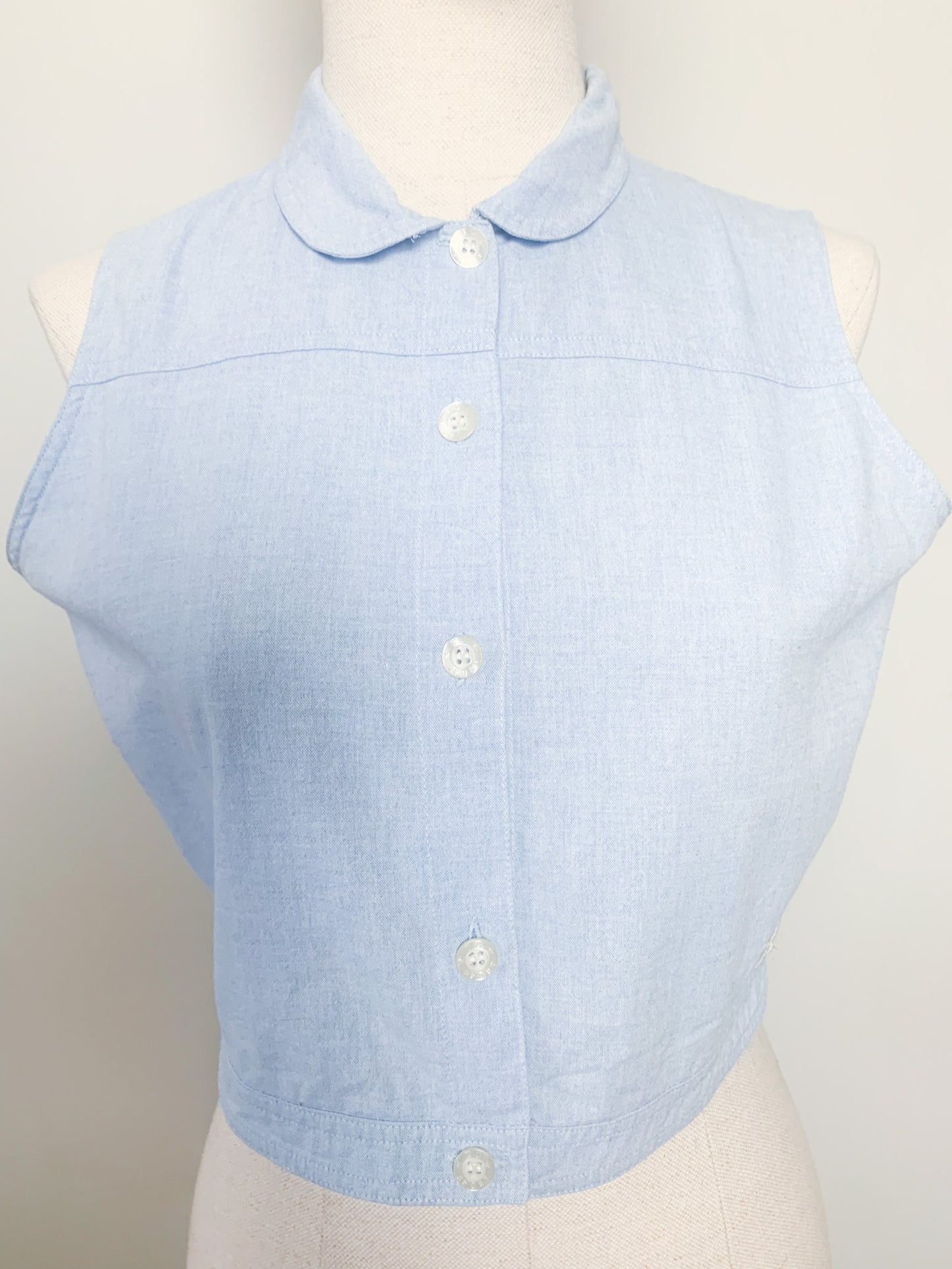 Chemise cropped top sans manche vintage