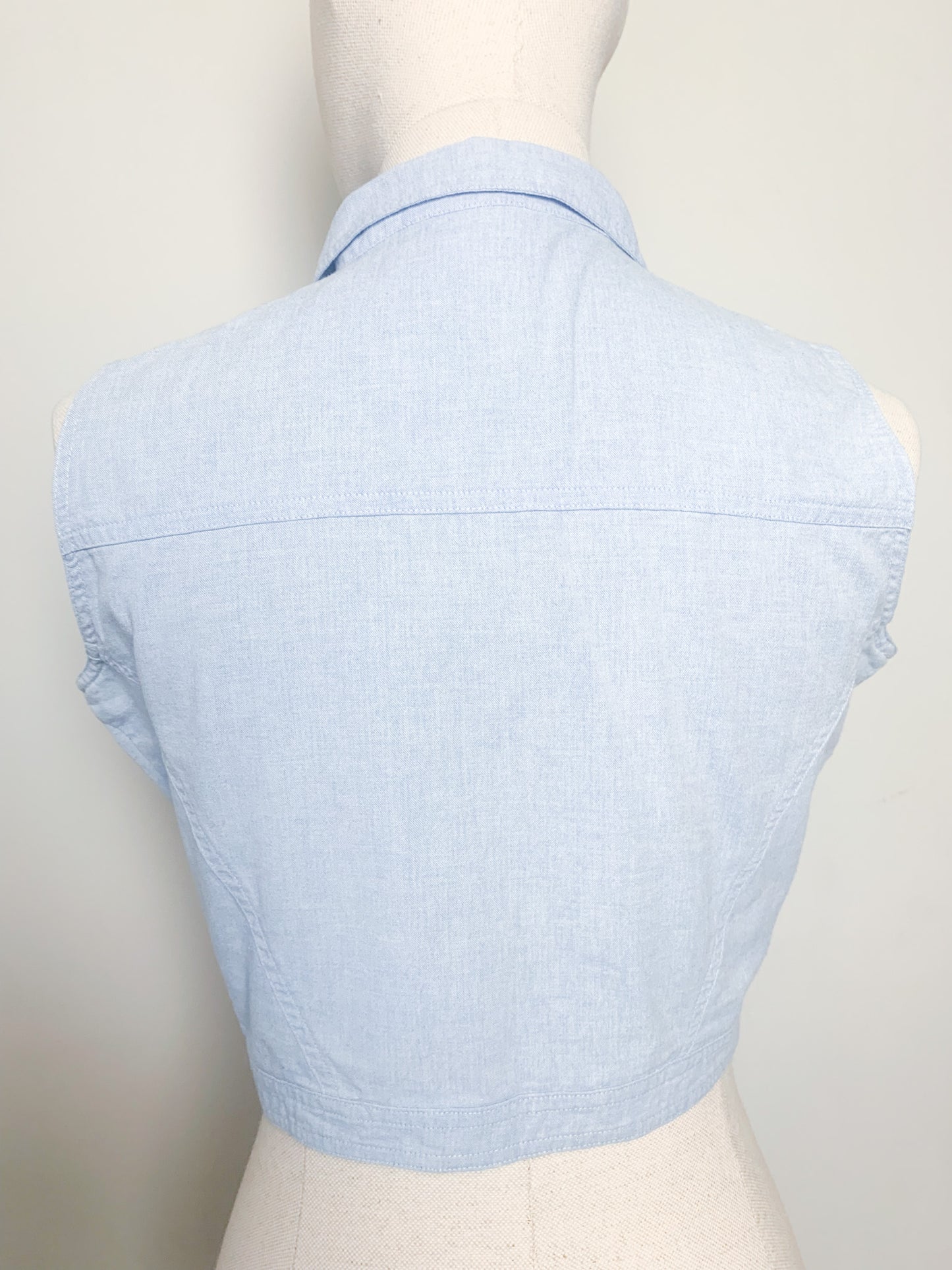 Chemise cropped top sans manche vintage
