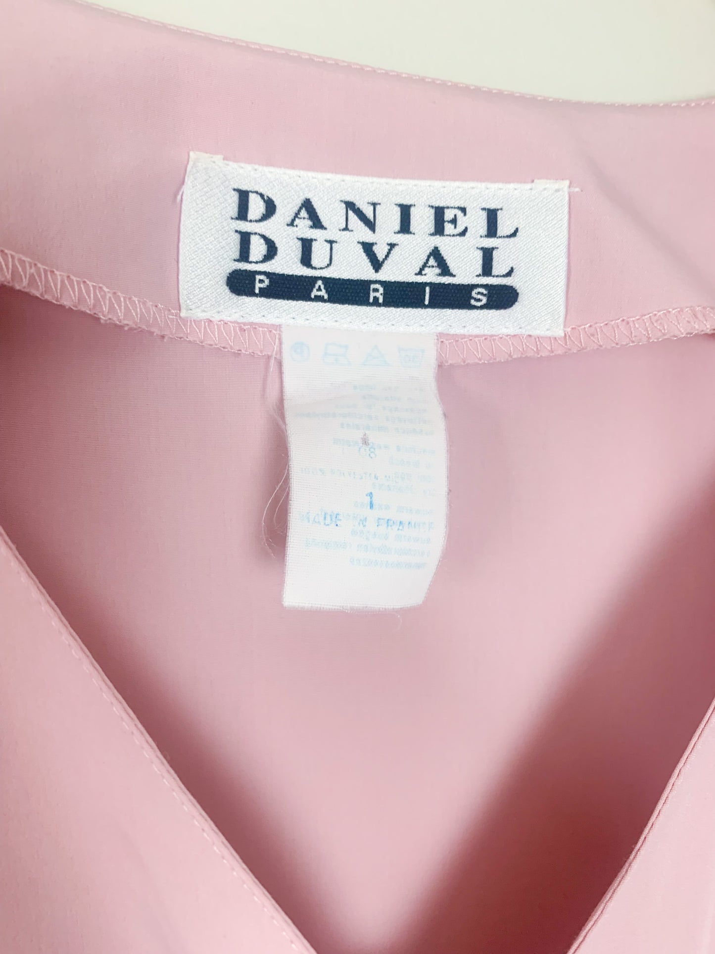 Top blouse à basques femme manches longues rose vintage 80s Daniel Duval