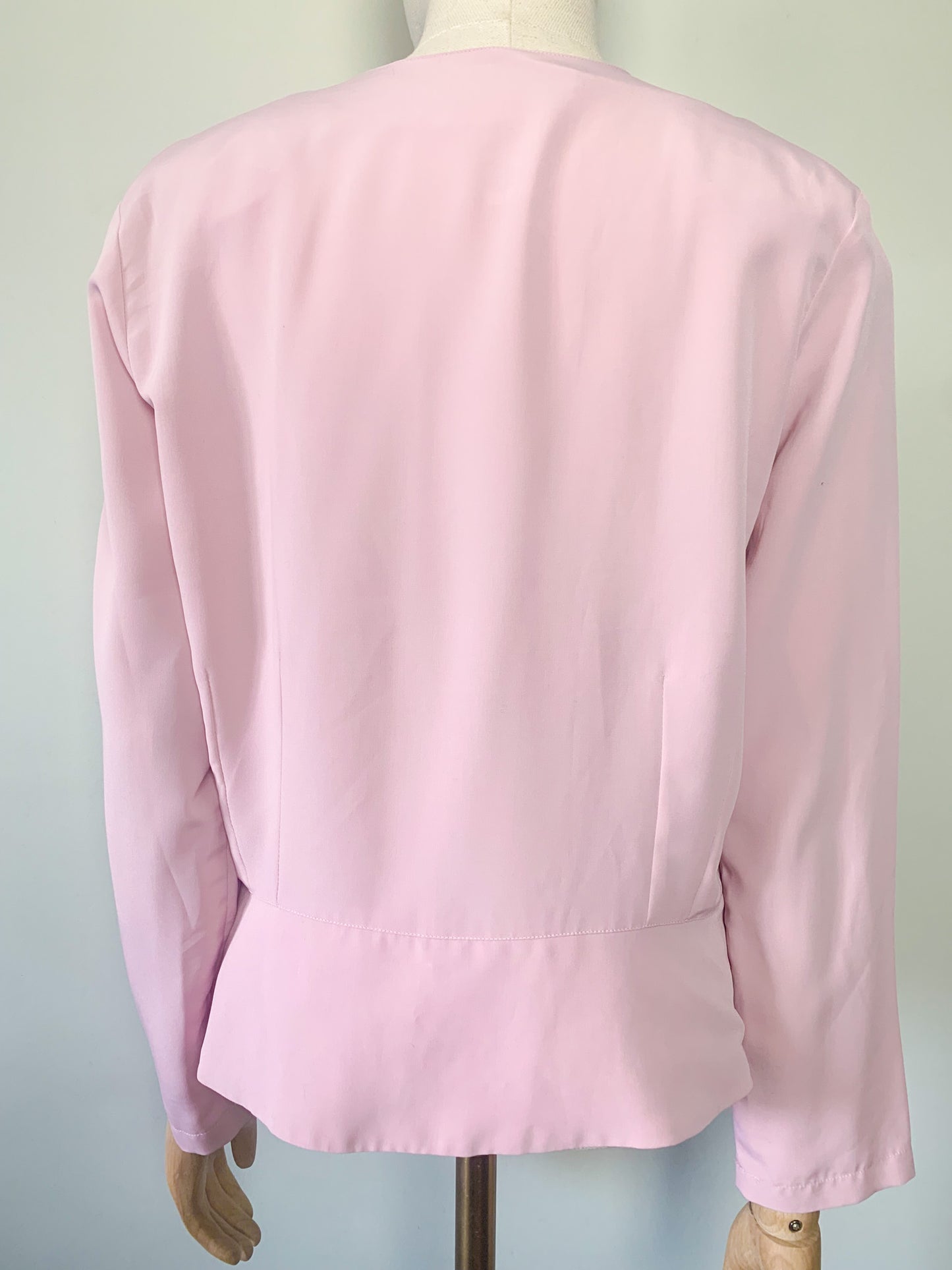 Top blouse à basques femme manches longues rose vintage 80s Daniel Duval