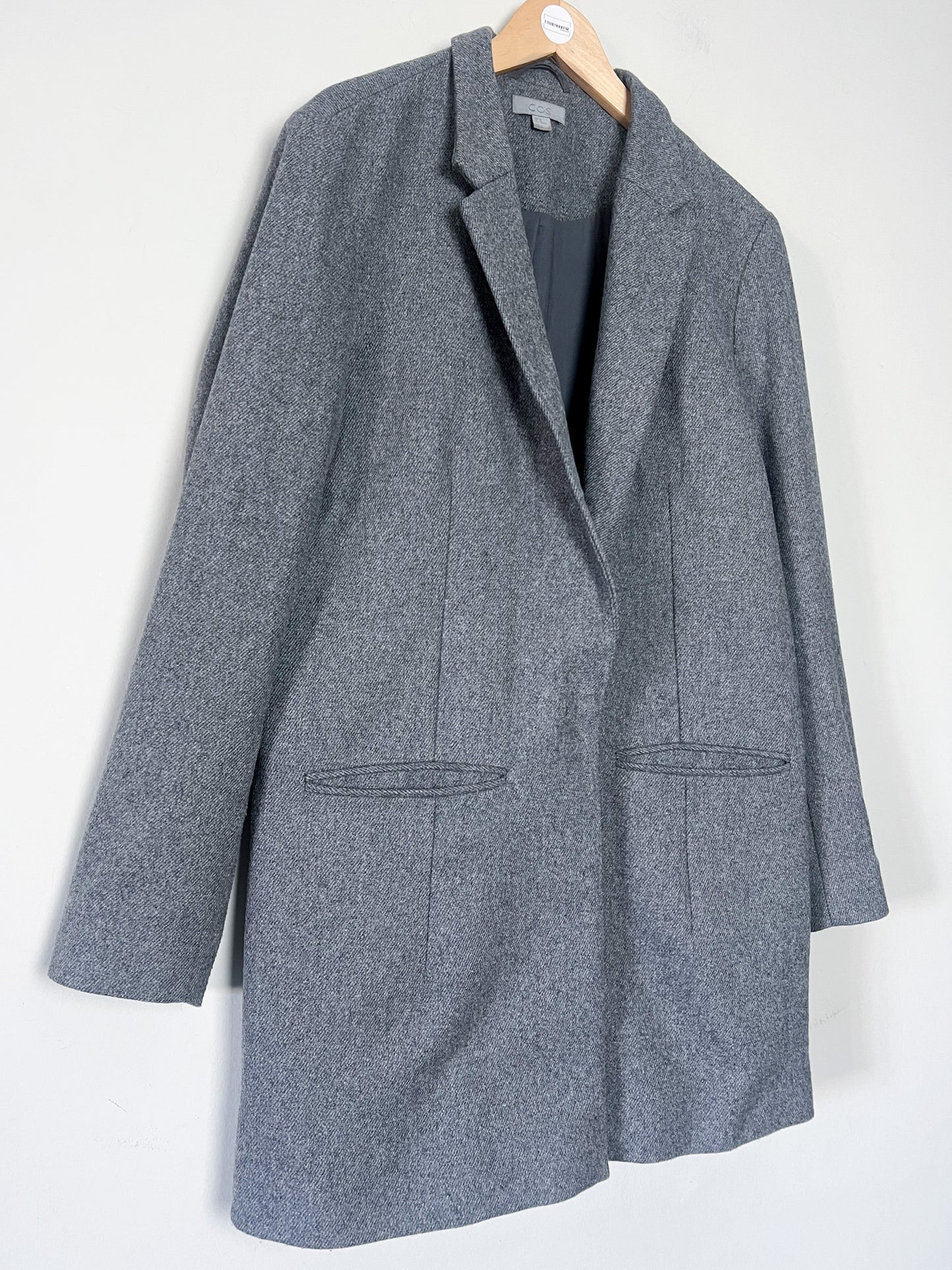 Manteau Overshirt COS en Laine & Cachemire - Gris Chiné - Coupe Droite (Taille 40 FR / L)