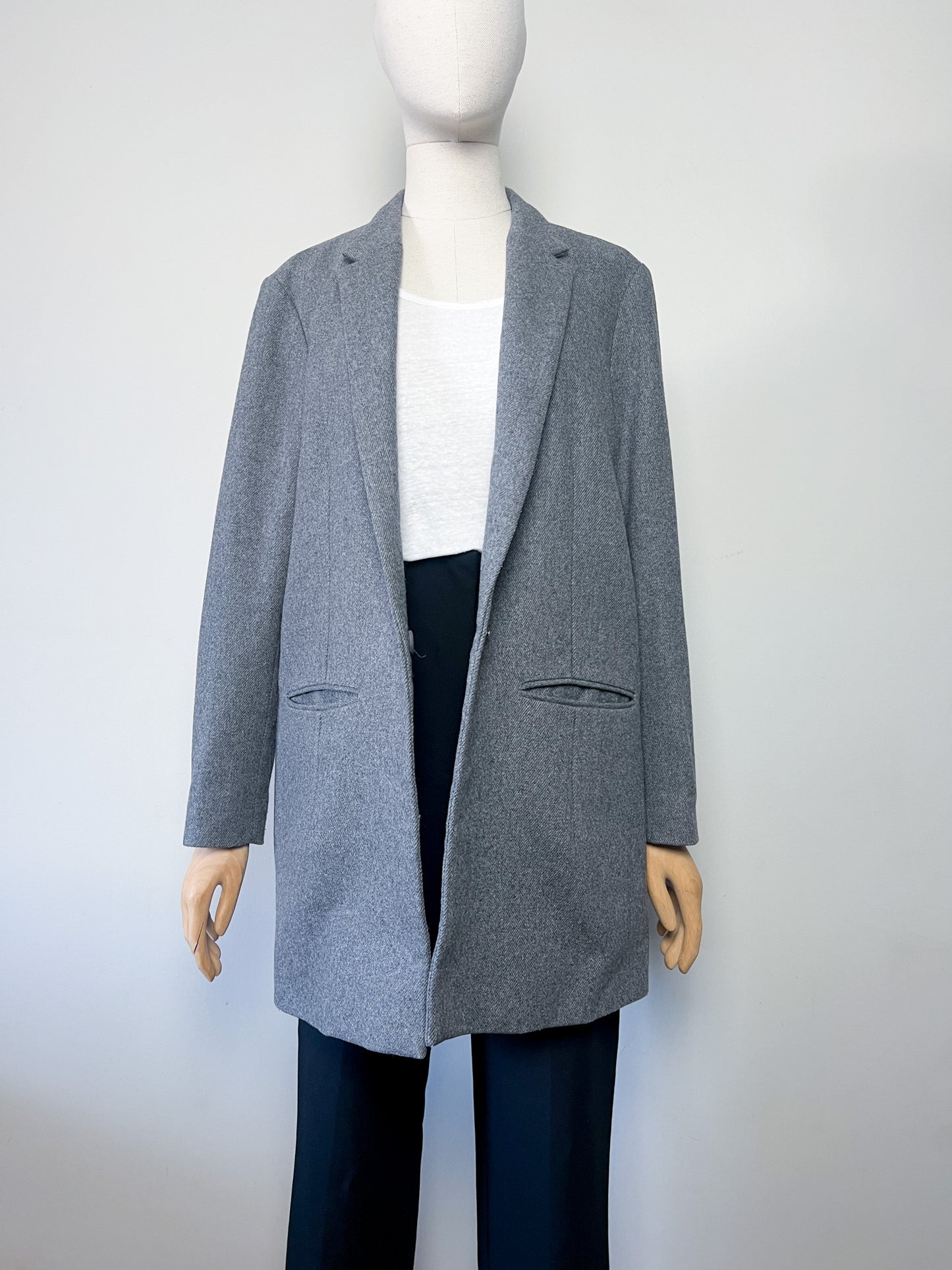 Manteau Overshirt COS en Laine & Cachemire - Gris Chiné - Coupe Droite (Taille 40 FR / L)