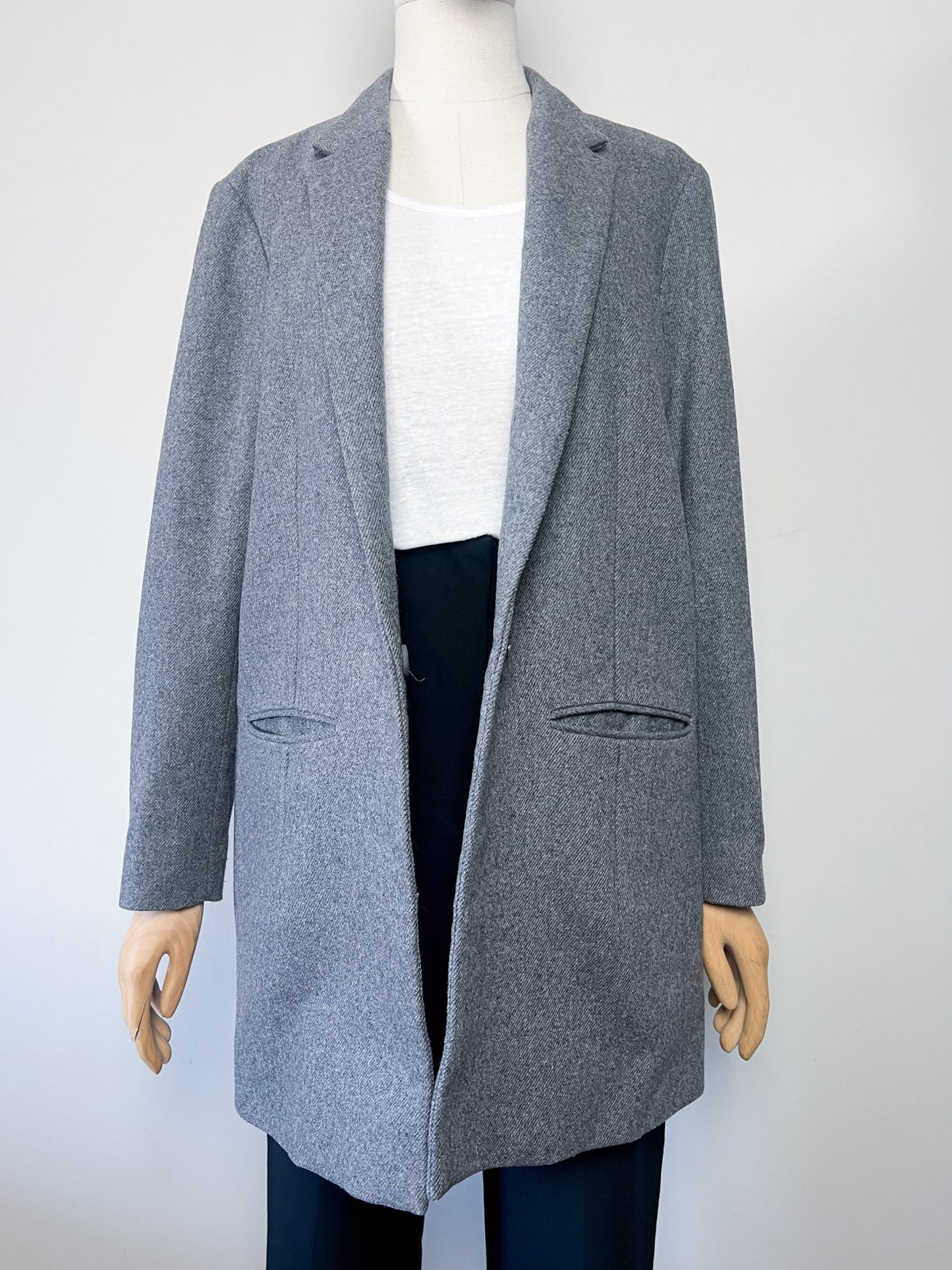 Manteau Overshirt COS en Laine & Cachemire - Gris Chiné - Coupe Droite (Taille 40 FR / L)