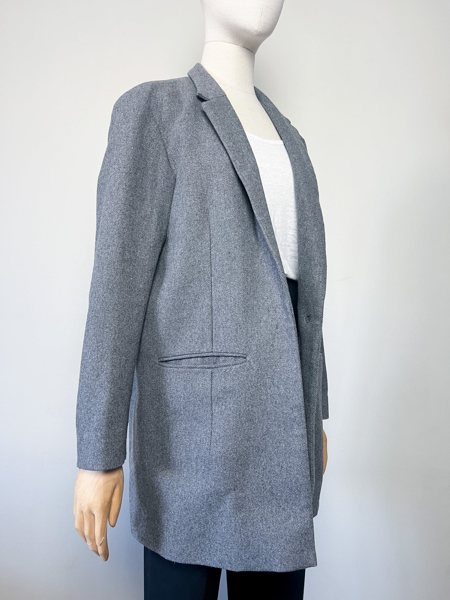 Manteau Overshirt COS en Laine & Cachemire - Gris Chiné - Coupe Droite (Taille 40 FR / L)
