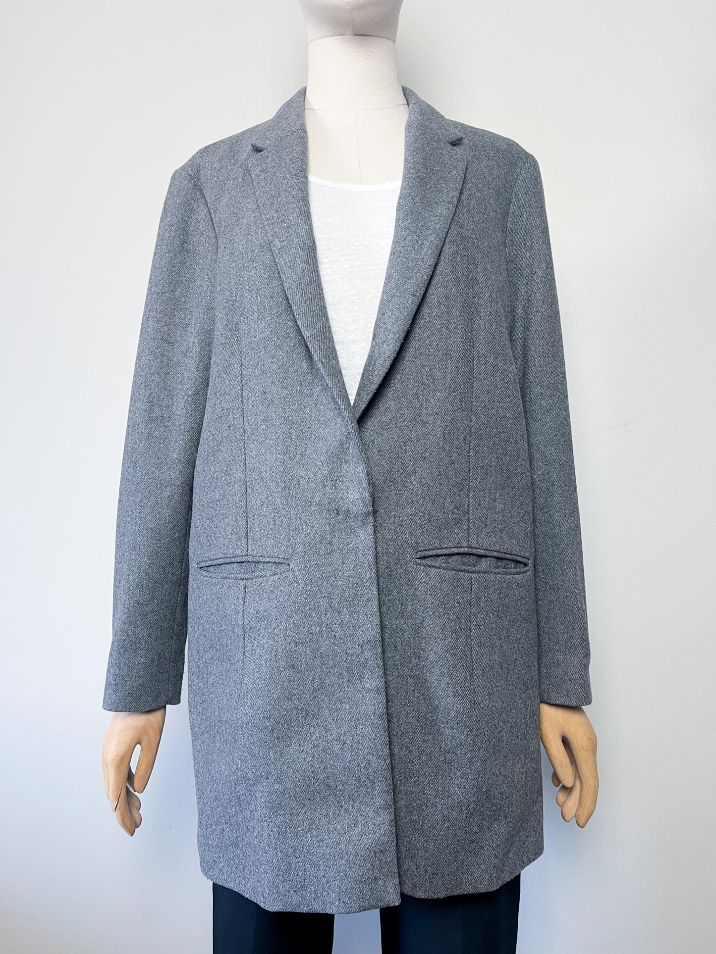 Manteau Overshirt COS en Laine & Cachemire - Gris Chiné - Coupe Droite (Taille 40 FR / L)