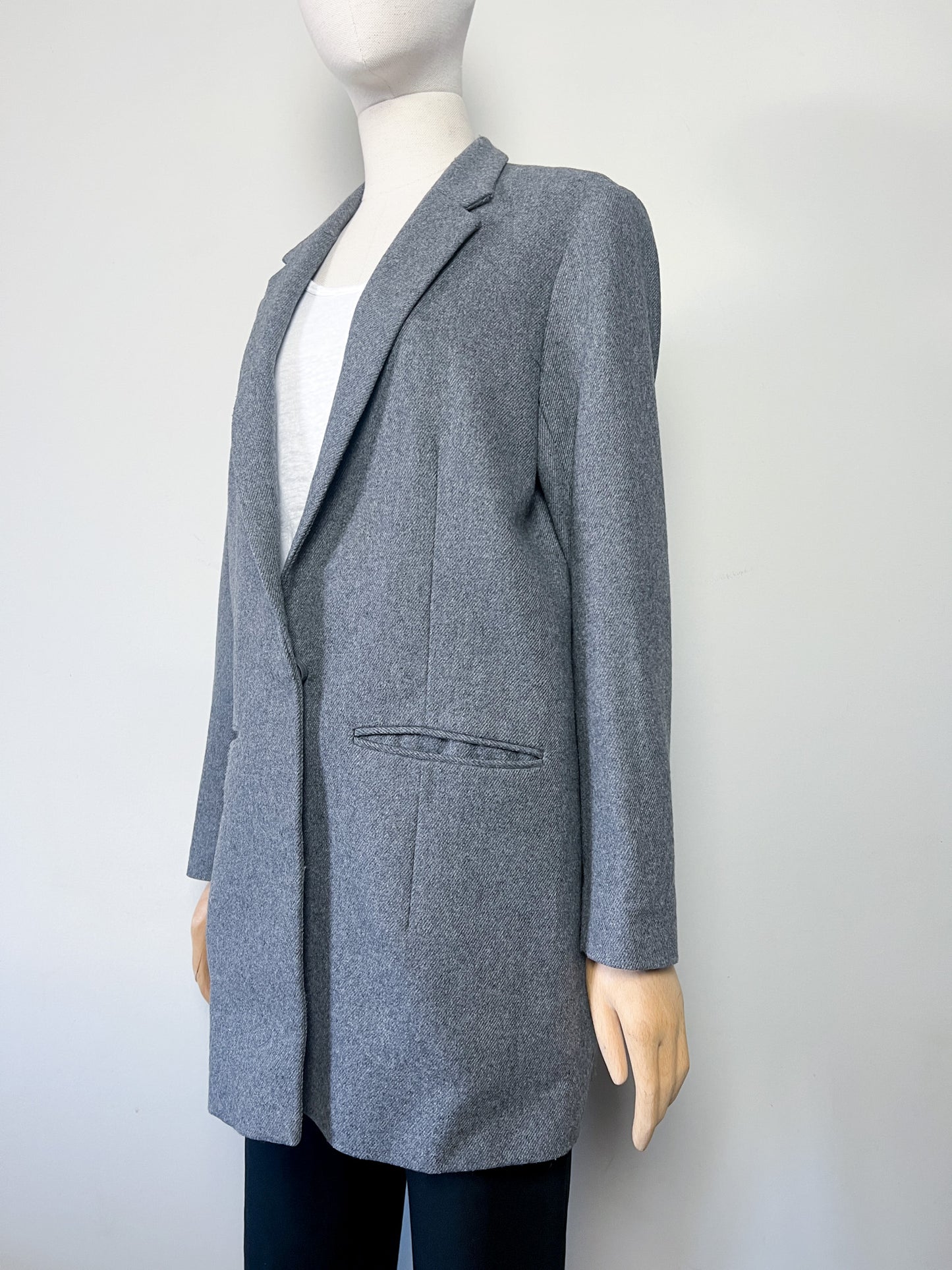 Manteau Overshirt COS en Laine & Cachemire - Gris Chiné - Coupe Droite (Taille 40 FR / L)