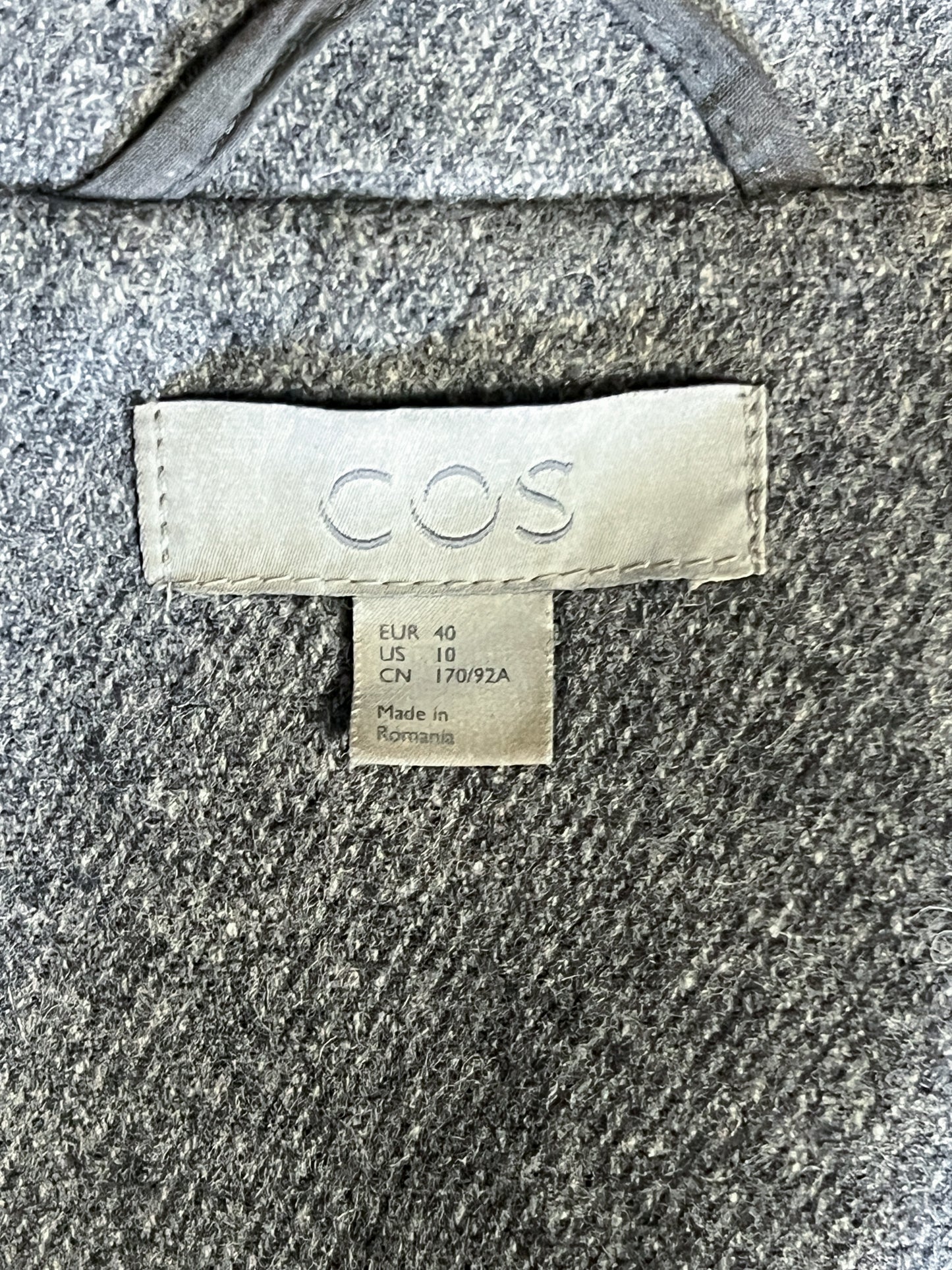 Manteau Overshirt COS en Laine & Cachemire - Gris Chiné - Coupe Droite (Taille 40 FR / L)
