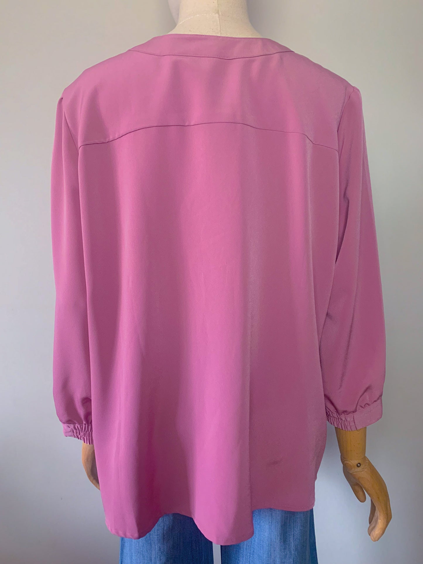 Blouse manches mi longues vieux rose foncé vintage