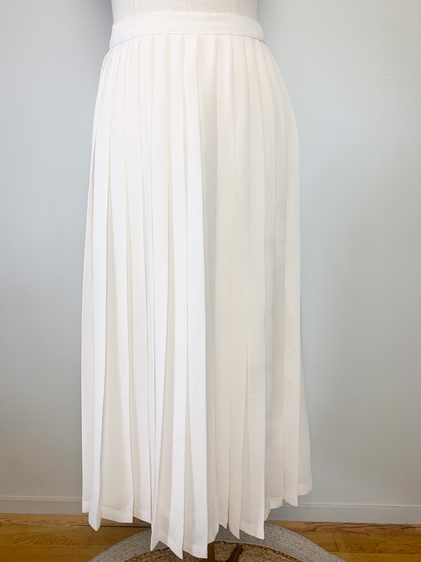 Jupe midi plissée fluide crème vintage création Hazan Paris