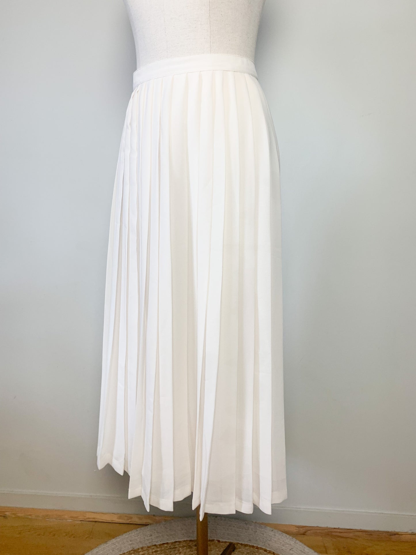 Jupe midi plissée fluide crème vintage création Hazan Paris