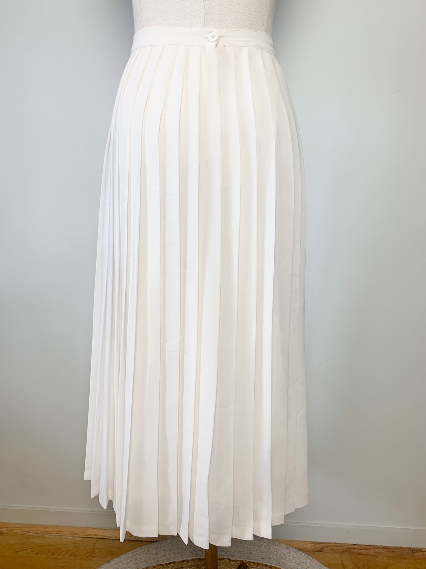 Jupe midi plissée fluide crème vintage création Hazan Paris