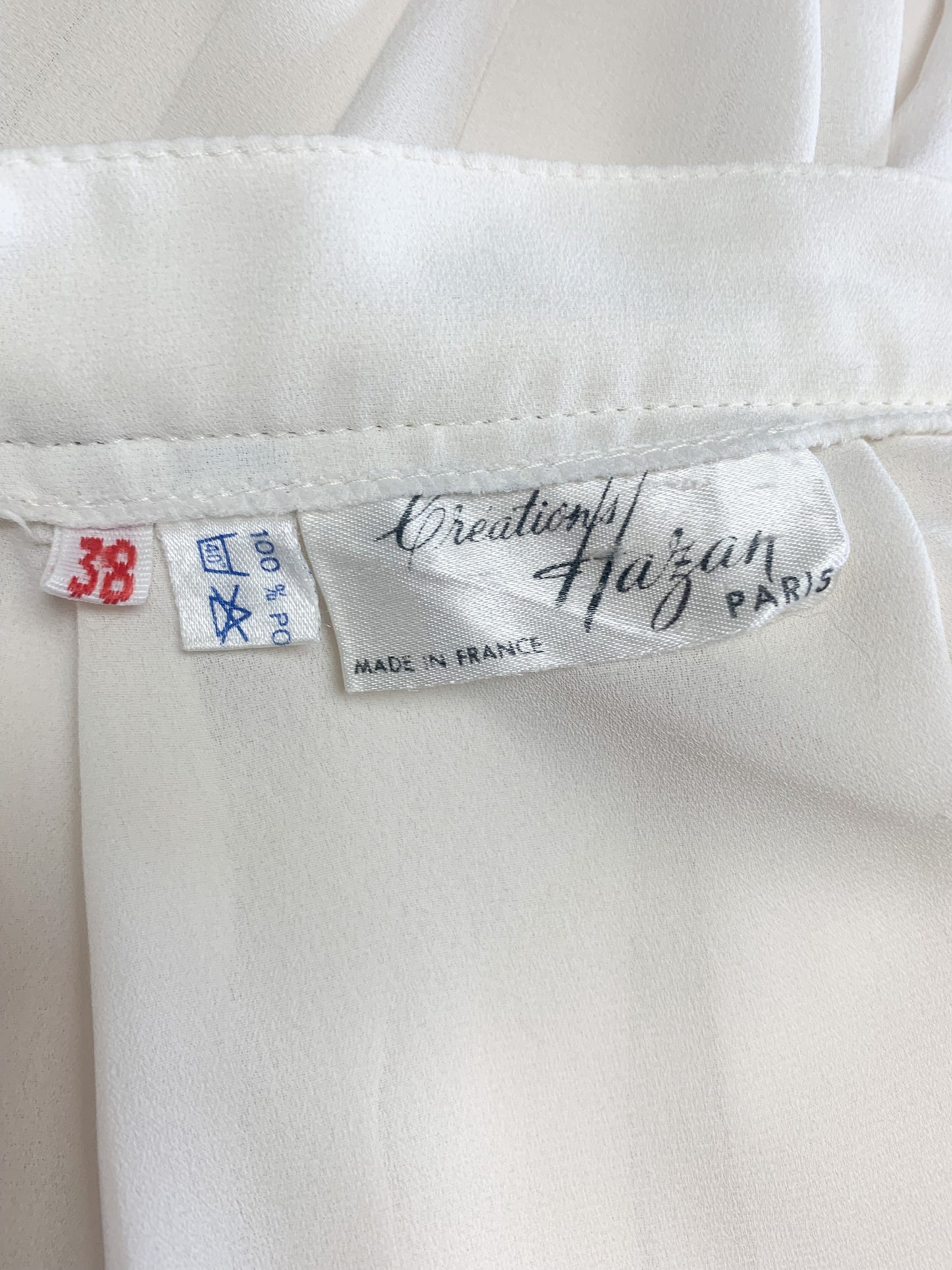 Jupe midi plissée fluide crème vintage création Hazan Paris