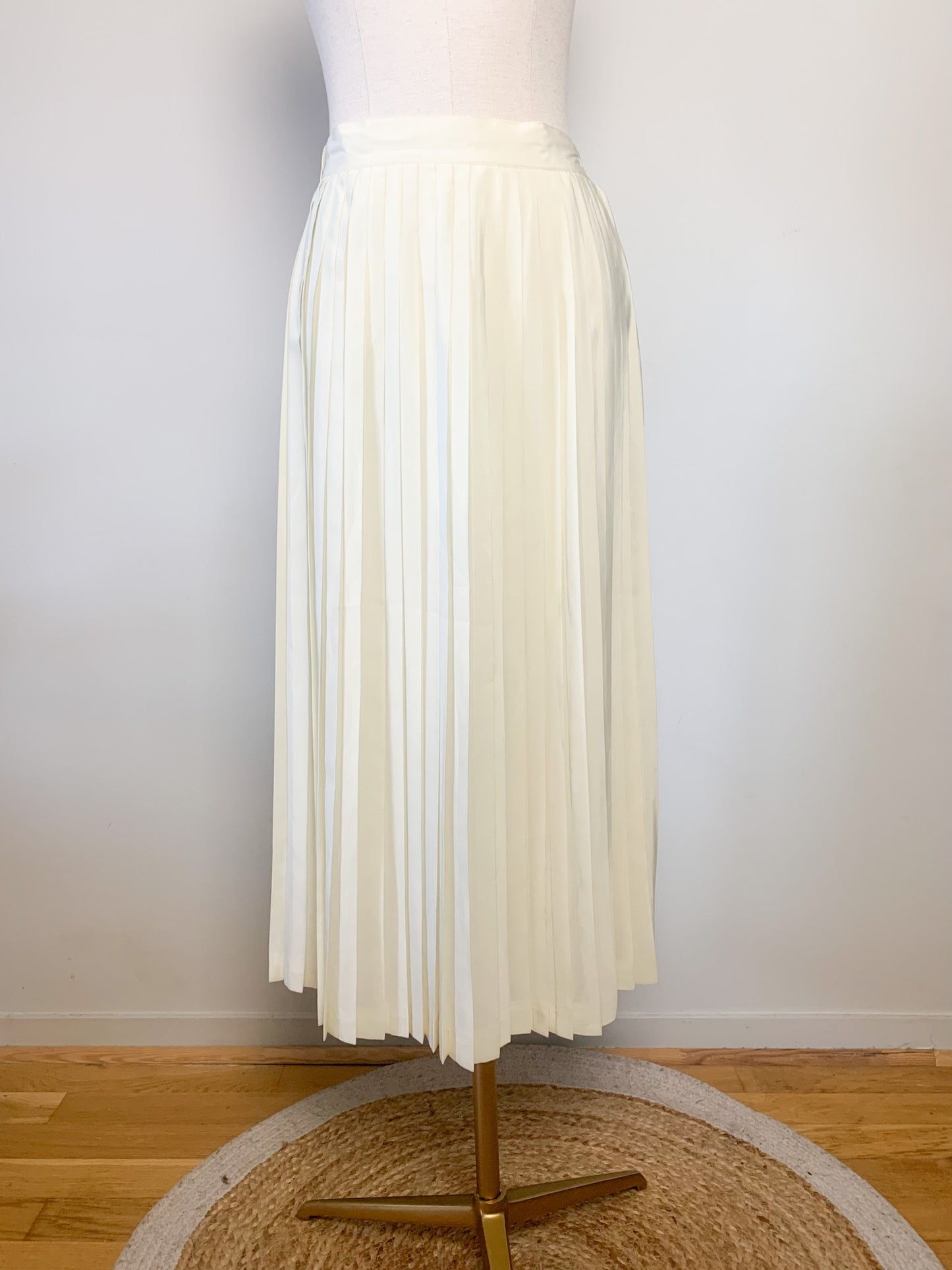Jupe midi plissée soleil crème vintage Billy Bonny