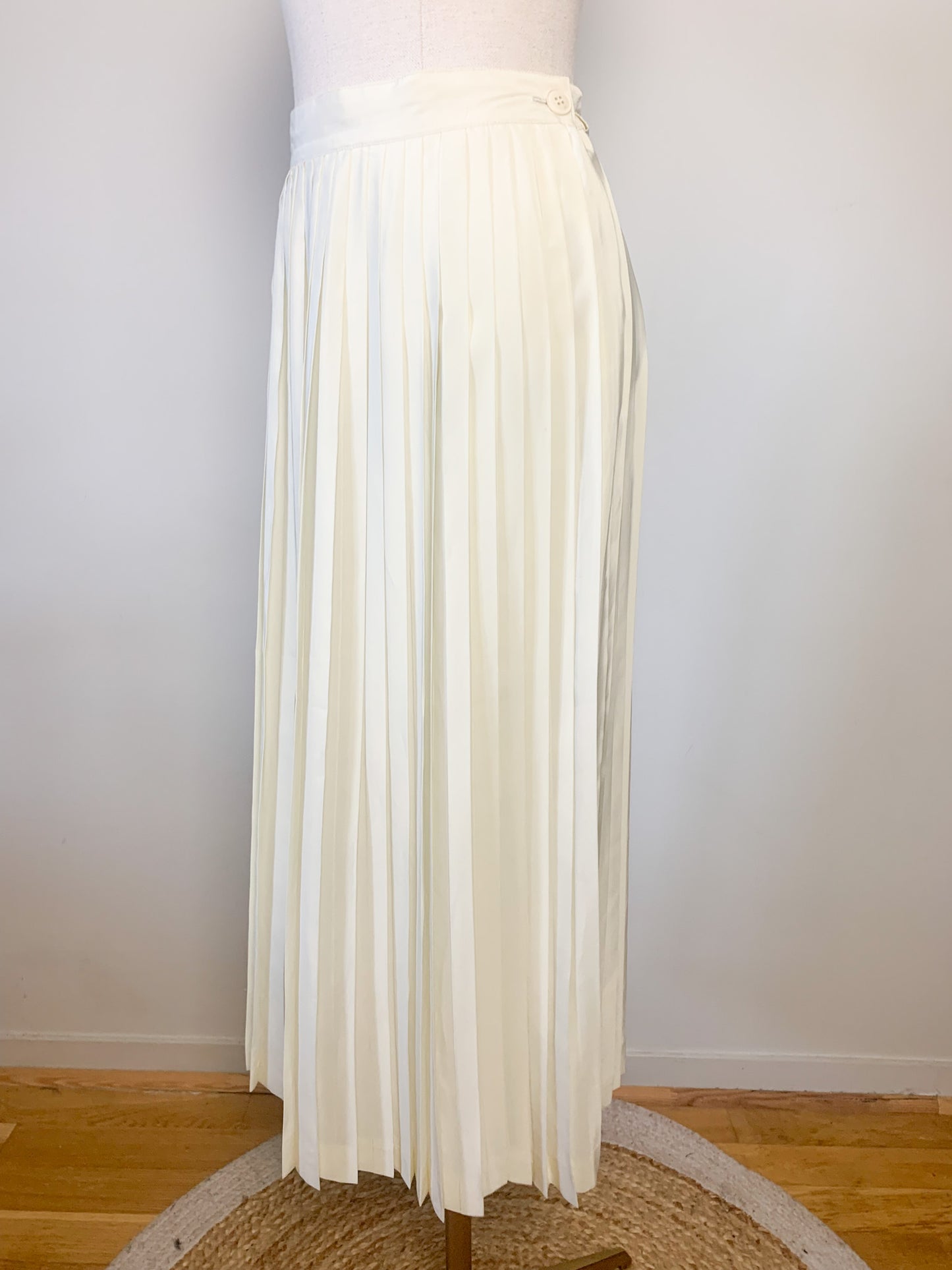 Jupe midi plissée soleil crème vintage Billy Bonny