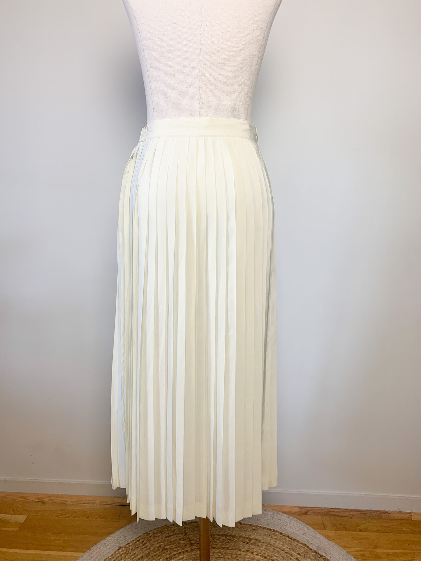 Jupe midi plissée soleil crème vintage Billy Bonny