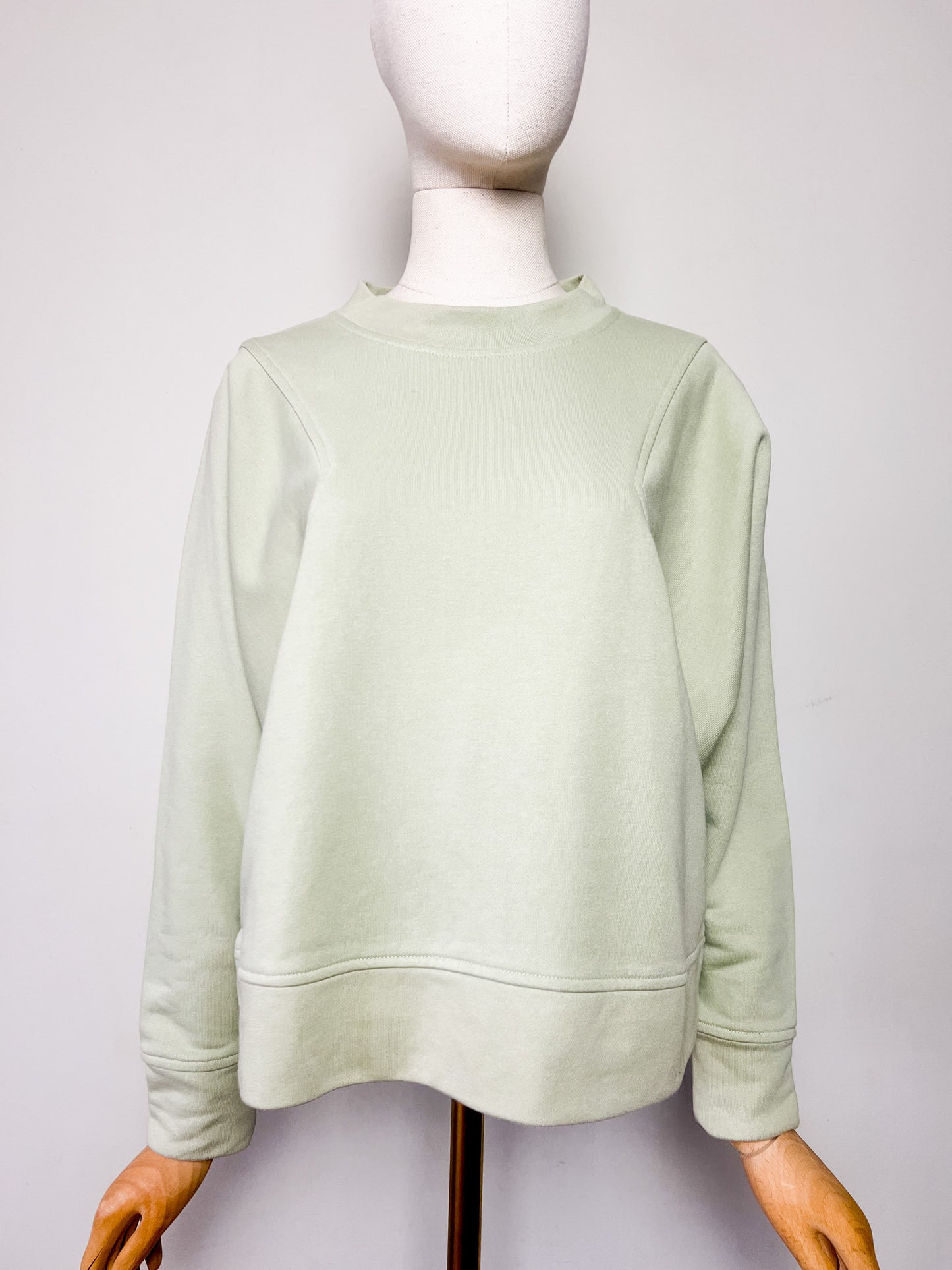 Sweatshirt Caroll Rétro 80's / 90's - Coupe Blousante Courte - Vert Pâle - T. M (38/40)