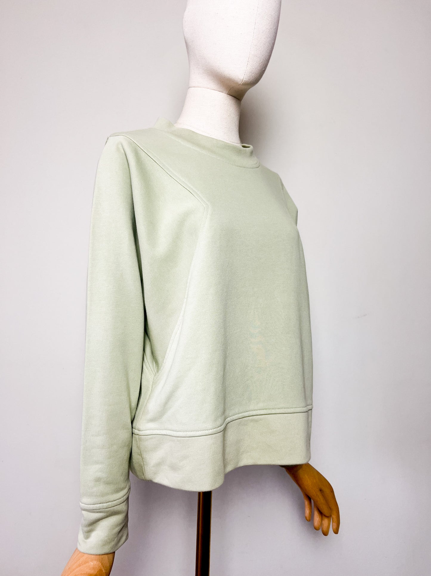 Sweatshirt Caroll Rétro 80's / 90's - Coupe Blousante Courte - Vert Pâle - T. M (38/40)