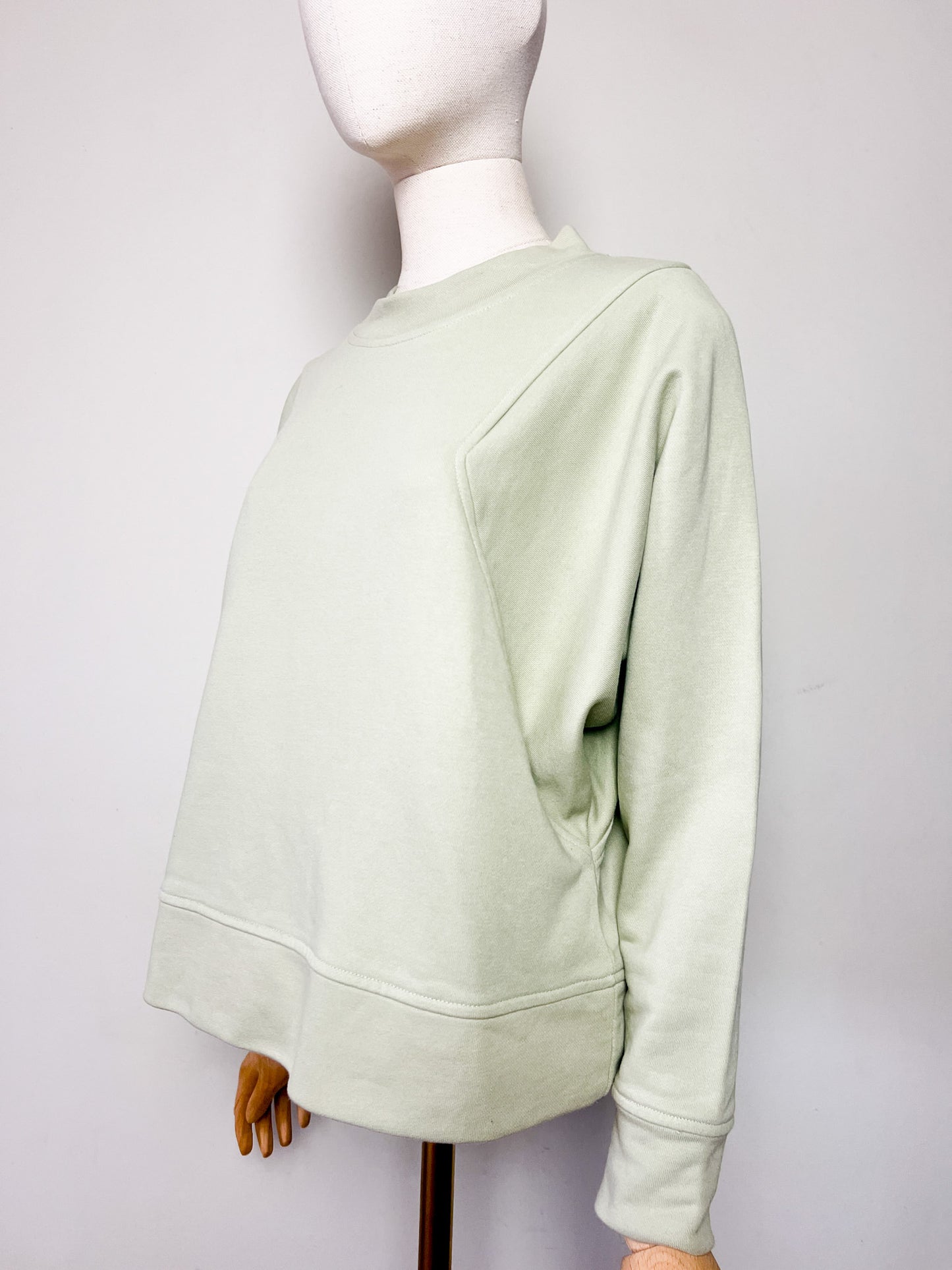 Sweatshirt Caroll Rétro 80's / 90's - Coupe Blousante Courte - Vert Pâle - T. M (38/40)