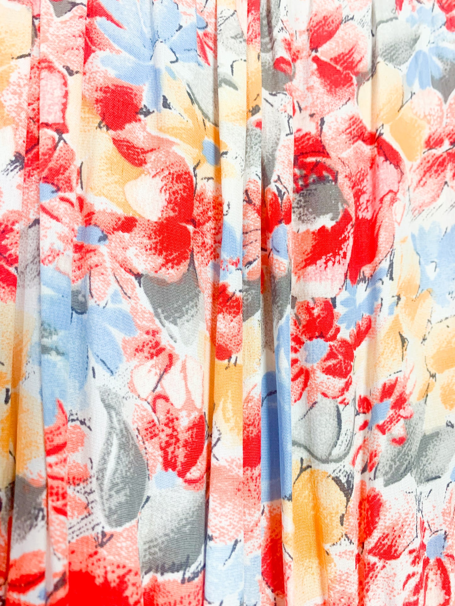 Robe midi fluide à plis imprimés fleurs vintage