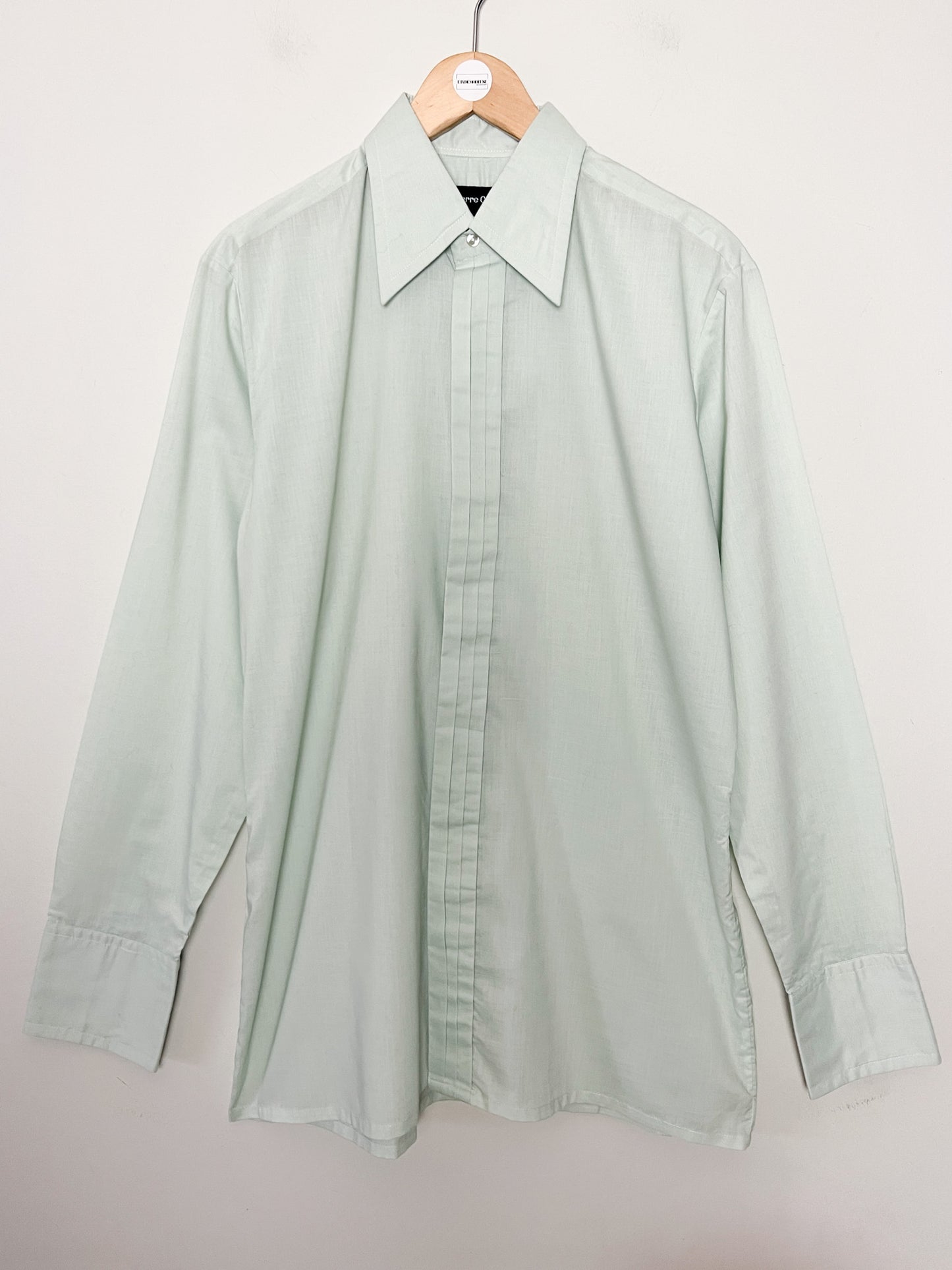 Chemise Pierre Cardin Luxe Vintage Années 70 - Col Pelle à Tarte - Poignets Mousquetaires - T. 39 (40 FR)