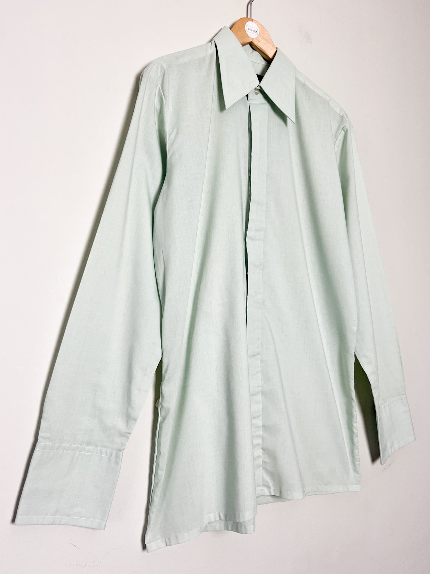 Chemise Pierre Cardin Luxe Vintage Années 70 - Col Pelle à Tarte - Poignets Mousquetaires - T. 39 (40 FR)