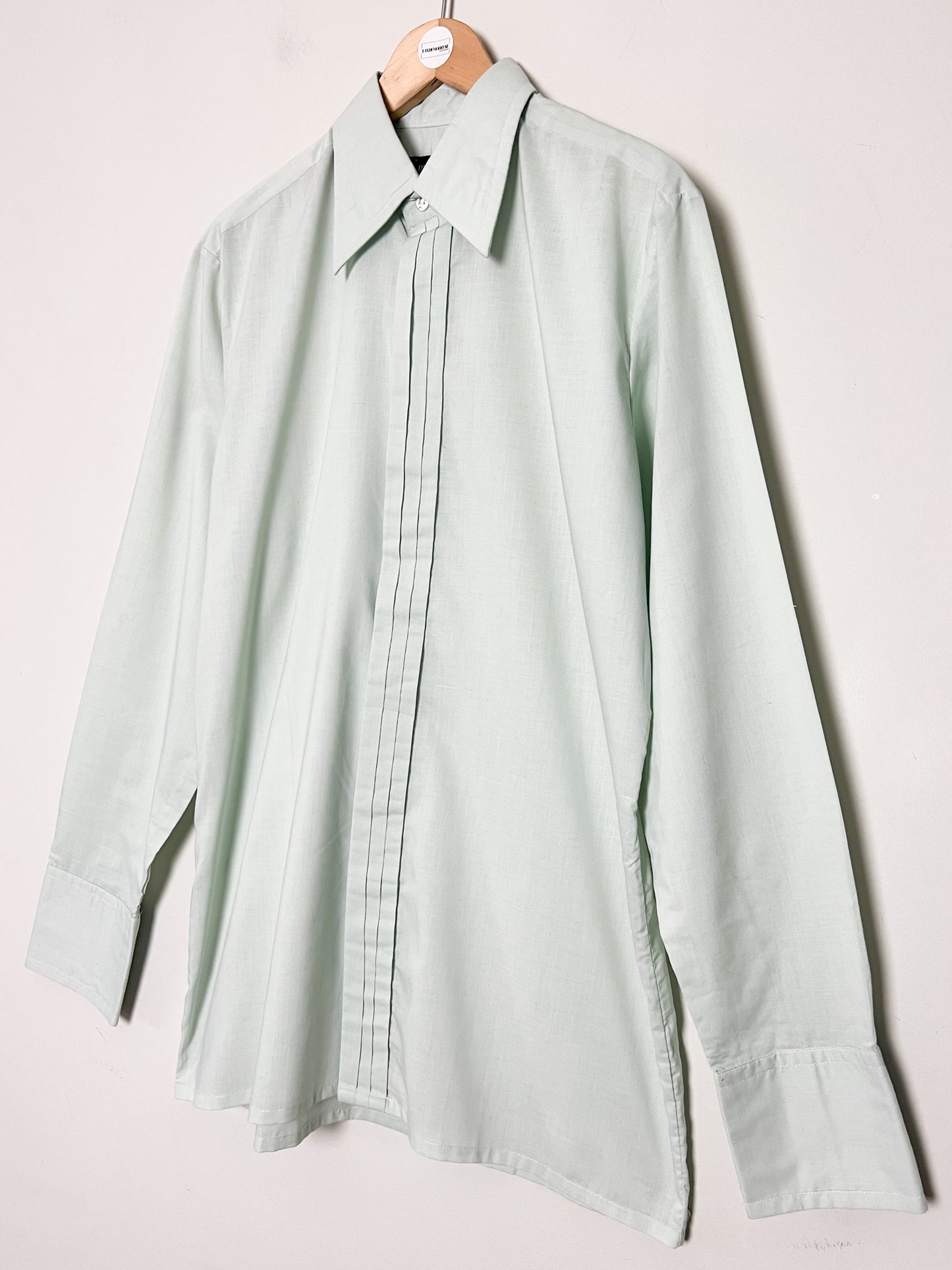 Chemise Pierre Cardin Luxe Vintage Années 70 - Col Pelle à Tarte - Poignets Mousquetaires - T. 39 (40 FR)