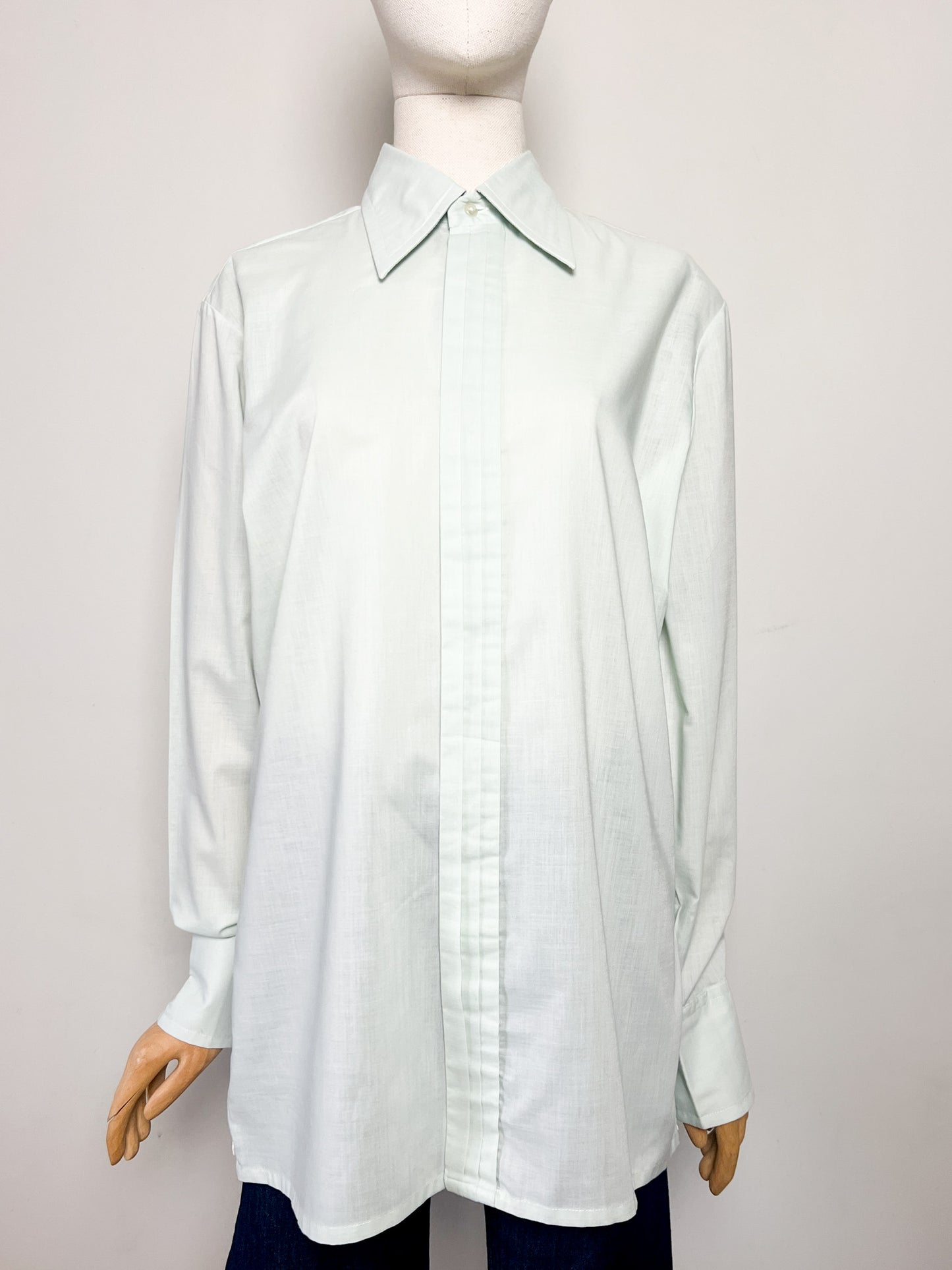 Chemise Pierre Cardin Luxe Vintage Années 70 - Col Pelle à Tarte - Poignets Mousquetaires - T. 39 (40 FR)