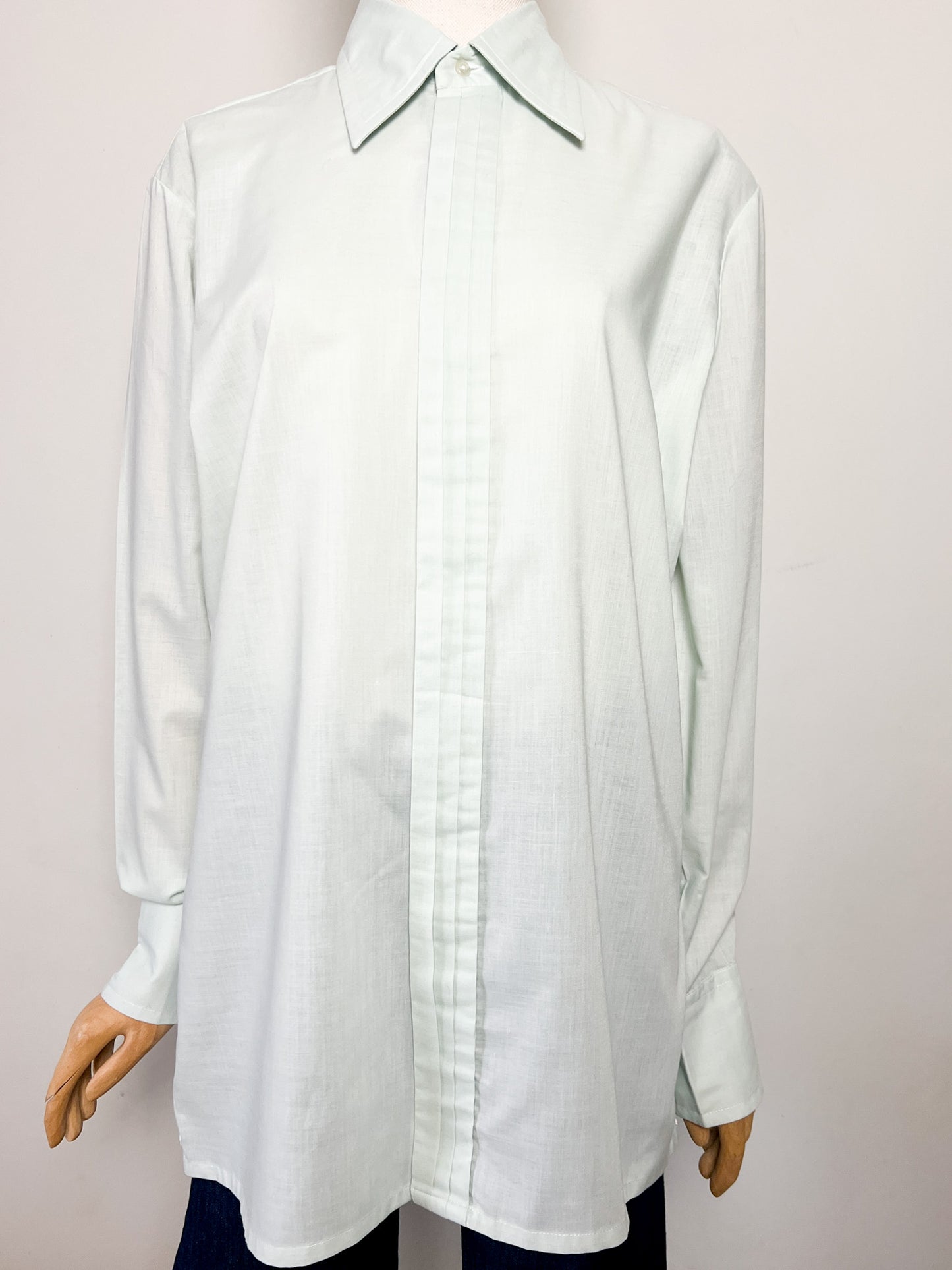 Chemise Pierre Cardin Luxe Vintage Années 70 - Col Pelle à Tarte - Poignets Mousquetaires - T. 39 (40 FR)